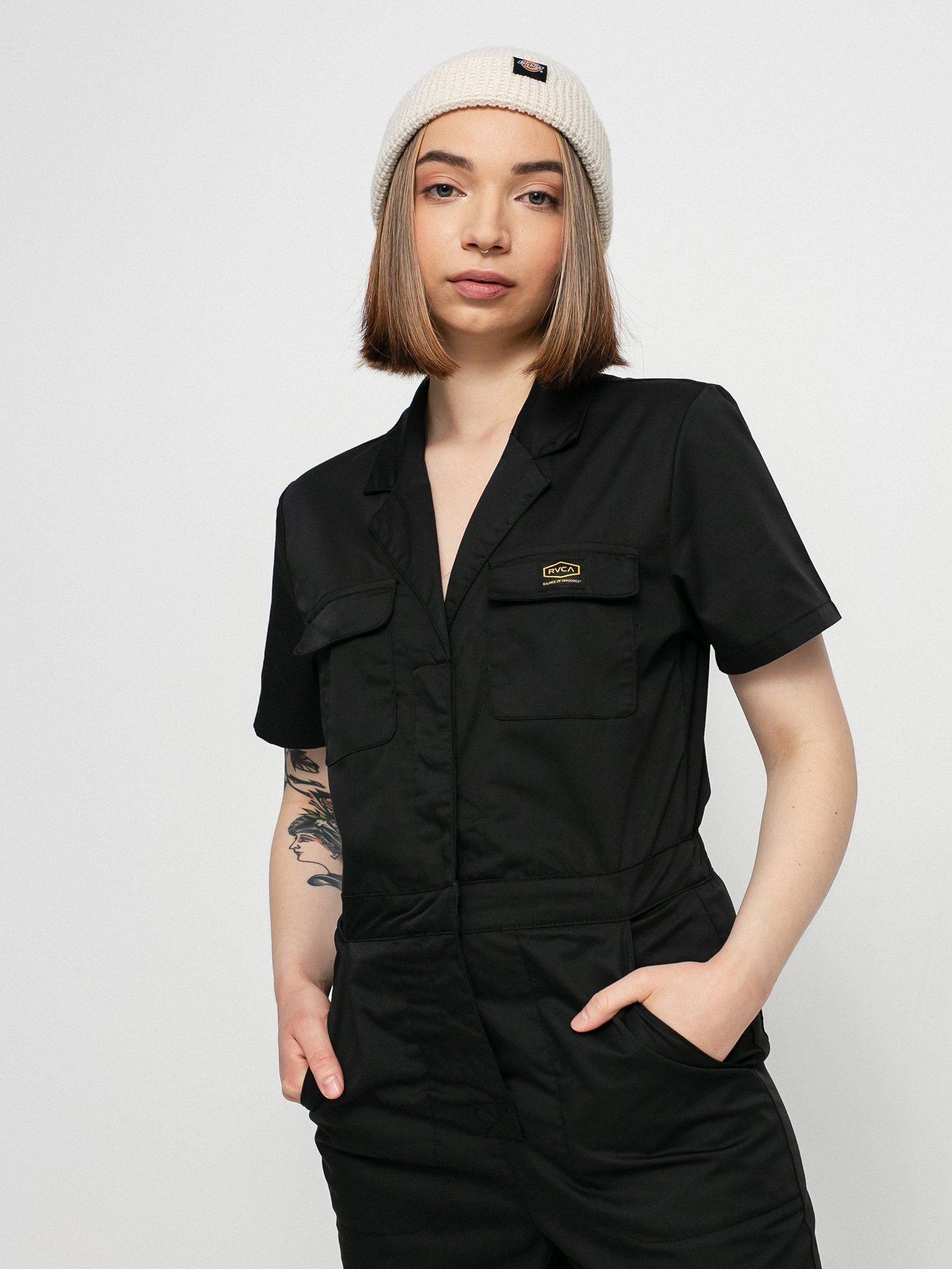 Womens RVCA Recession Jumpsuit Overall (rvca black)