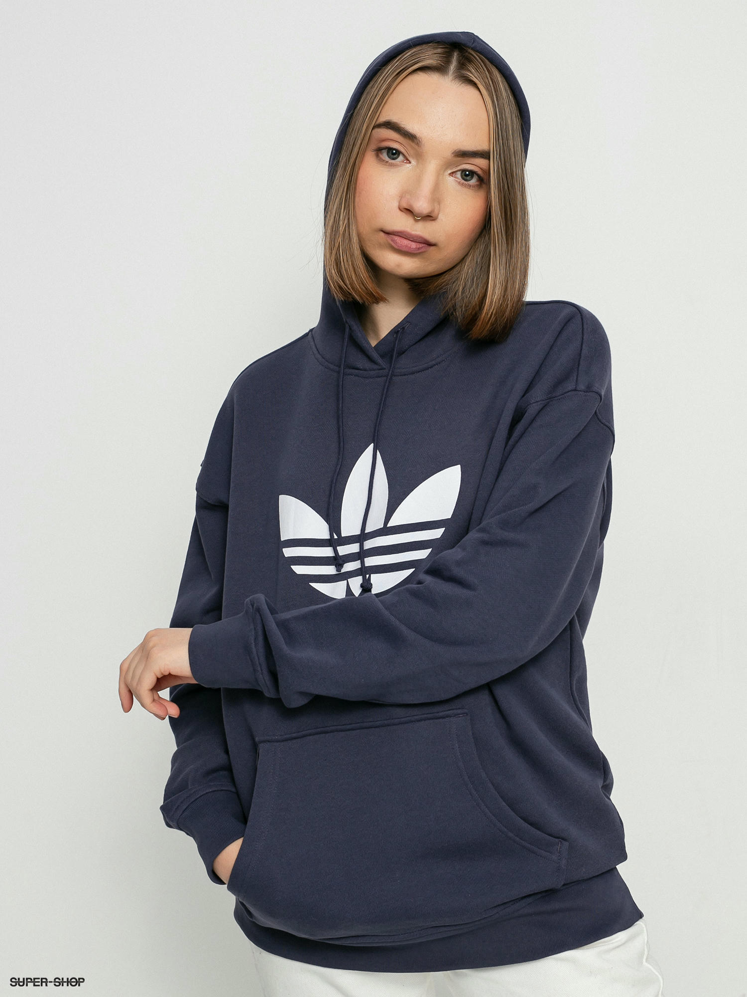 navy adidas originals hoodie