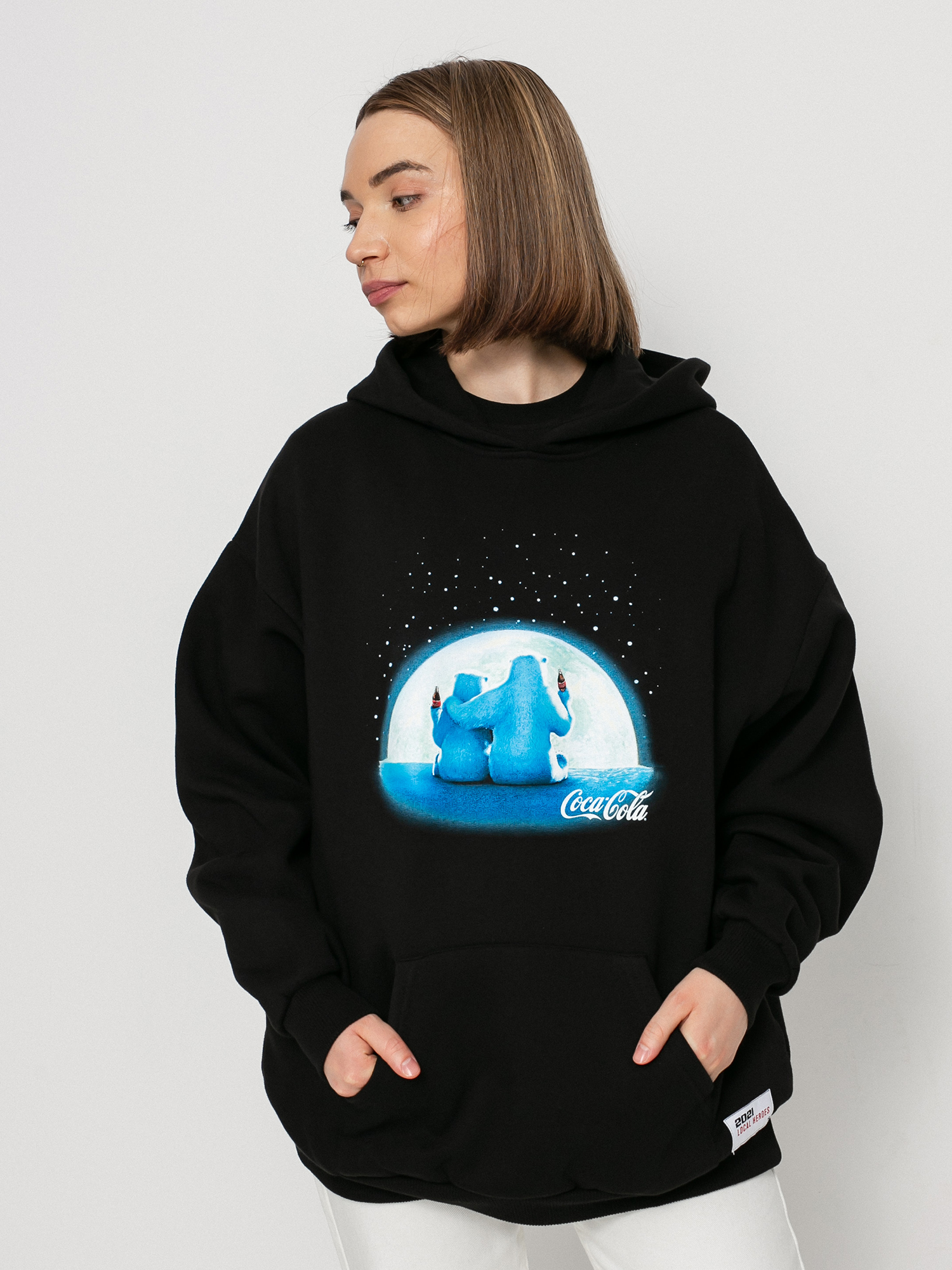 Local Heroes Coca Cola Polar Bear HD Hoodie Wmn black (black)