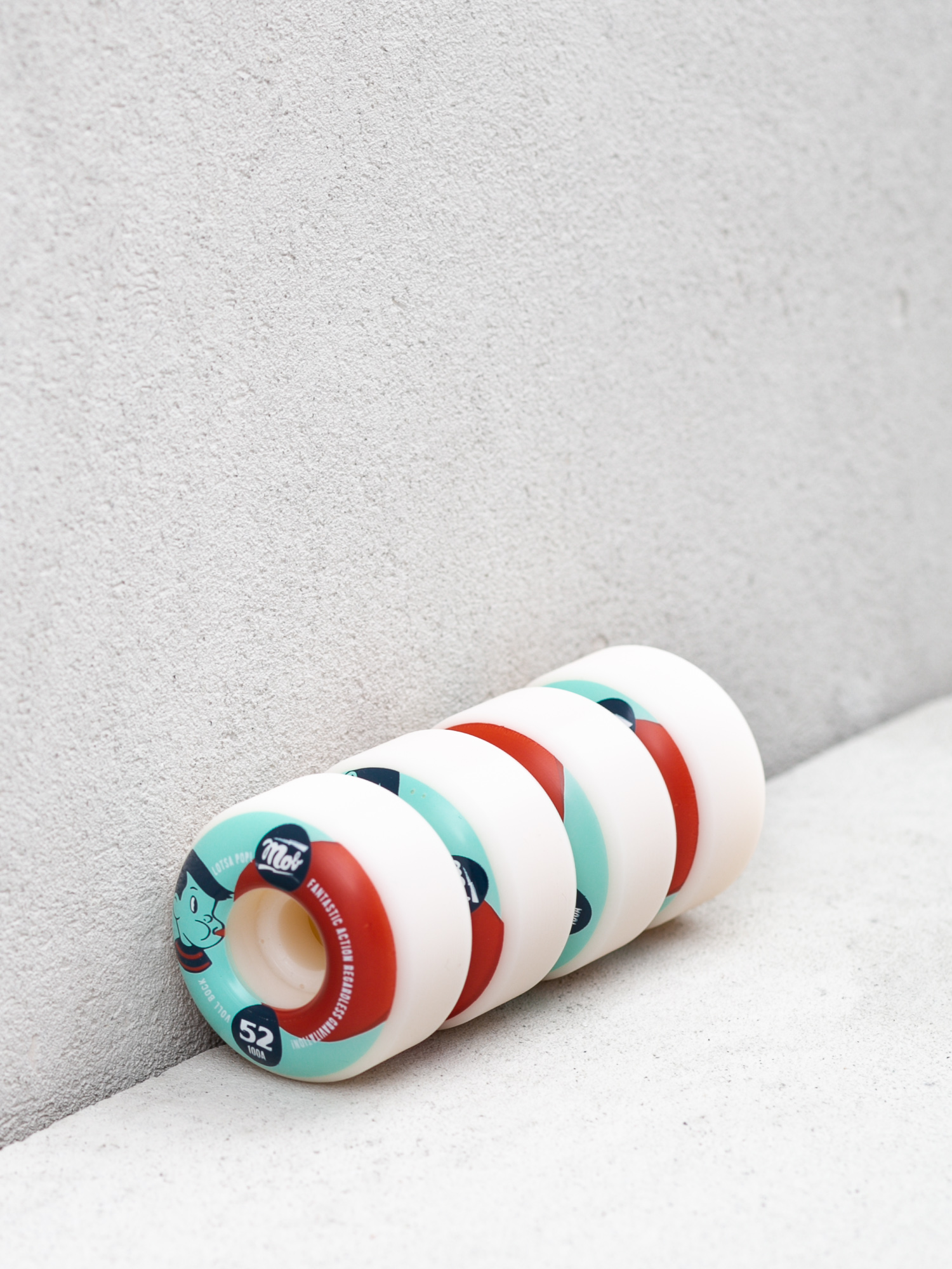 Mob Skateboards Pop Wheels (teal/red)