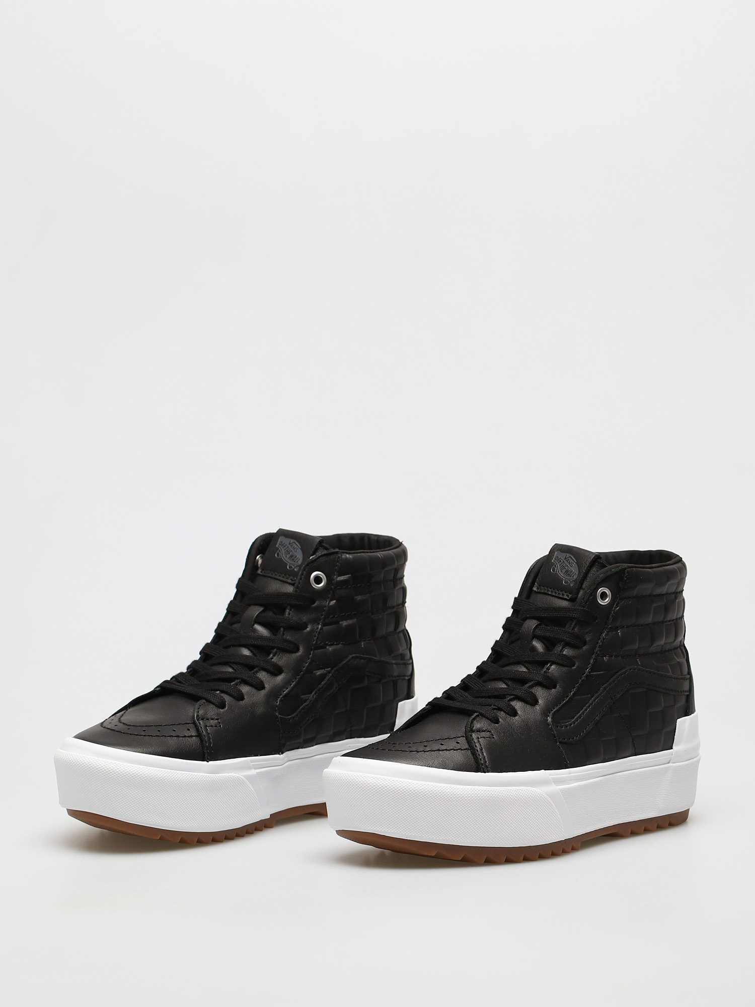 Vans Sk8 Hi Stacked Shoes (emboss check/black/true white)