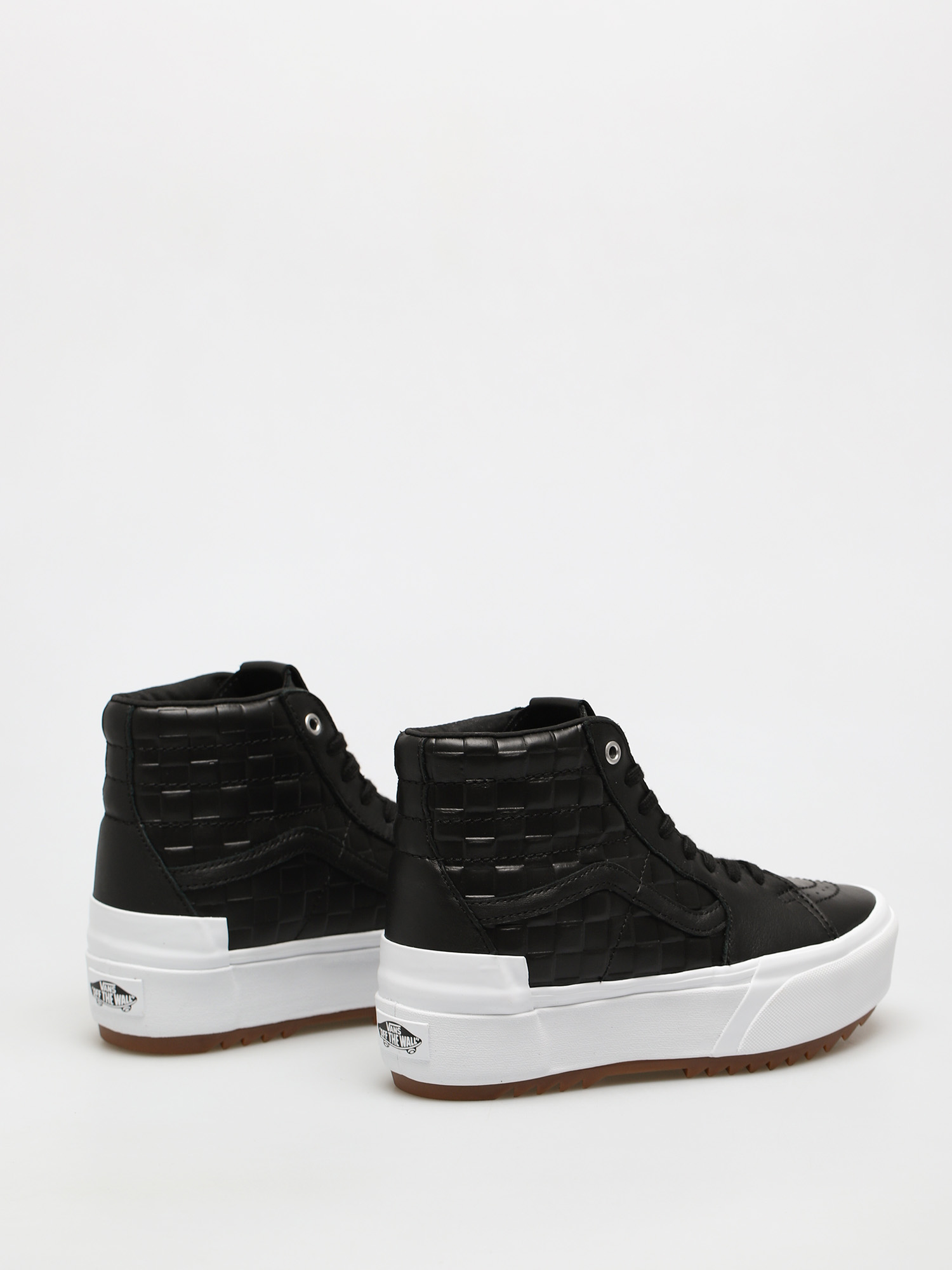 Vans Sk8 Hi Stacked Shoes (emboss check/black/true white)