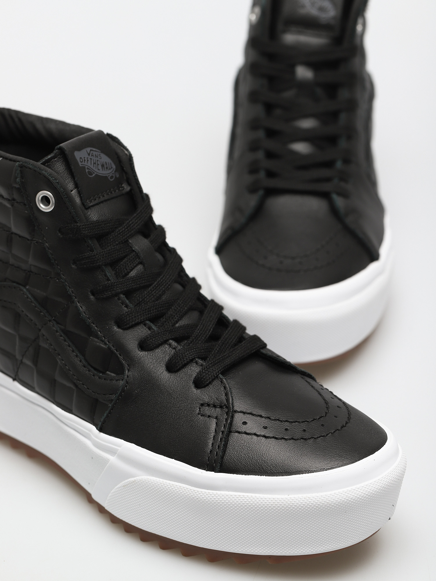 Vans Sk8 Hi Stacked Shoes (emboss check/black/true white)