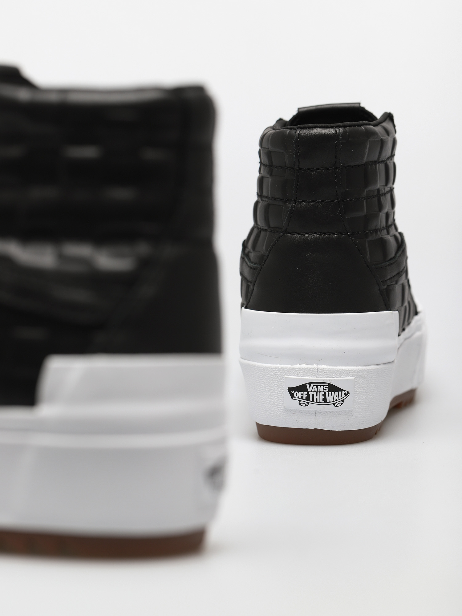 Vans Sk8 Hi Stacked Shoes (emboss check/black/true white)