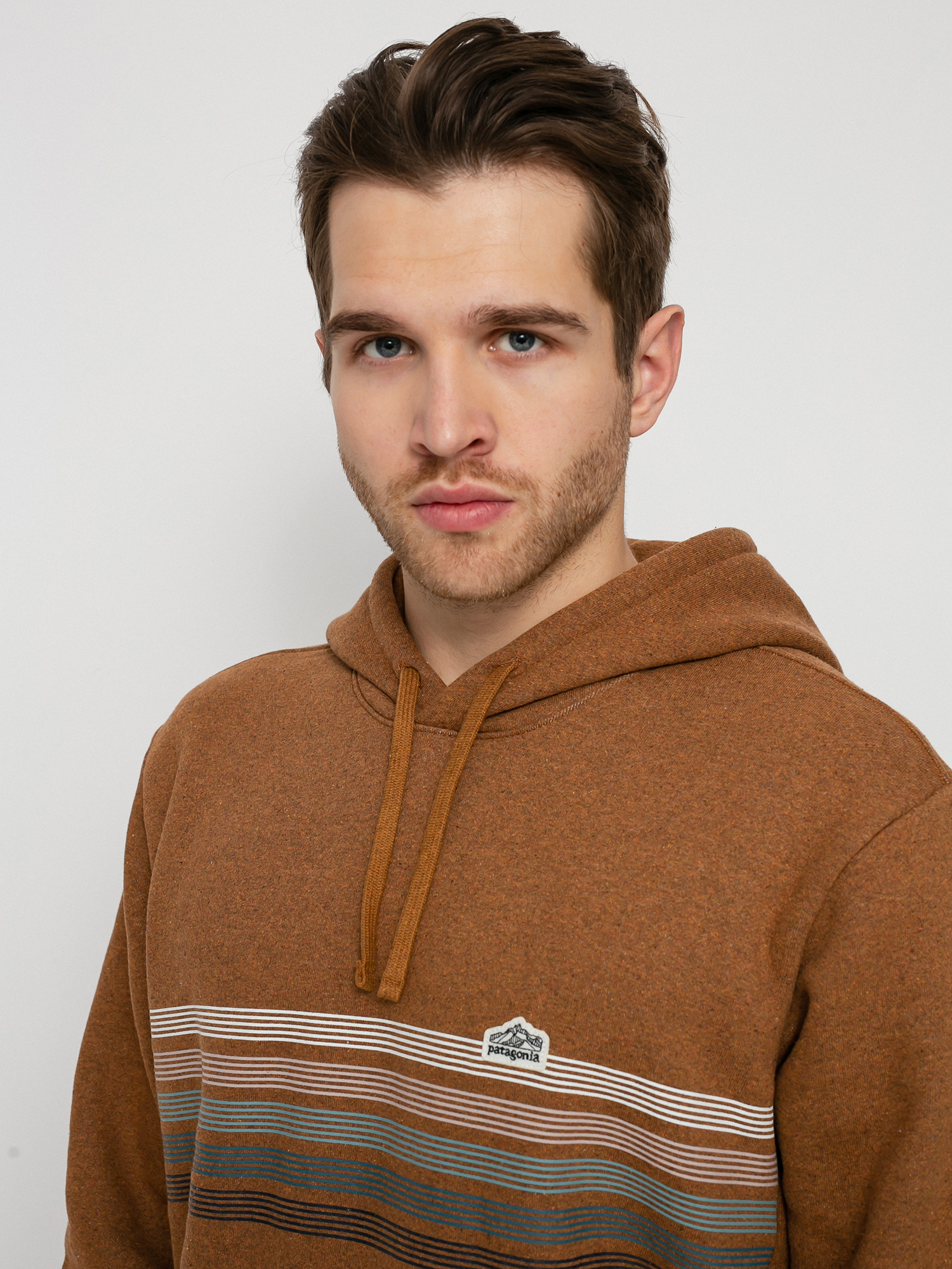 Patagonia Line Logo Ridge Stripe Uprisal HD Hoodie (bear brown)