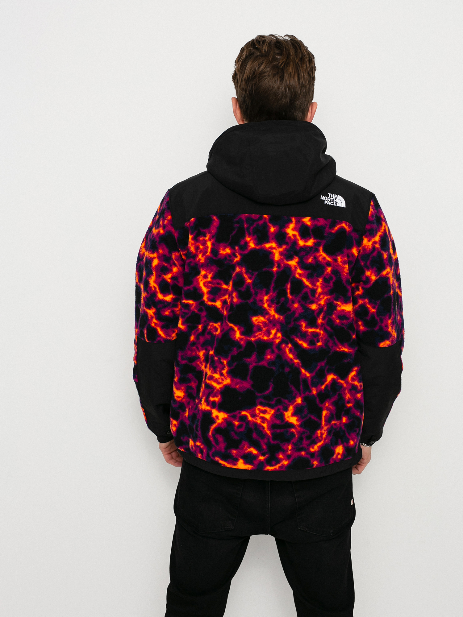 Mens The North Face Printed Denali 2 Anorak Fleece  (tnf black marblecamoprint)