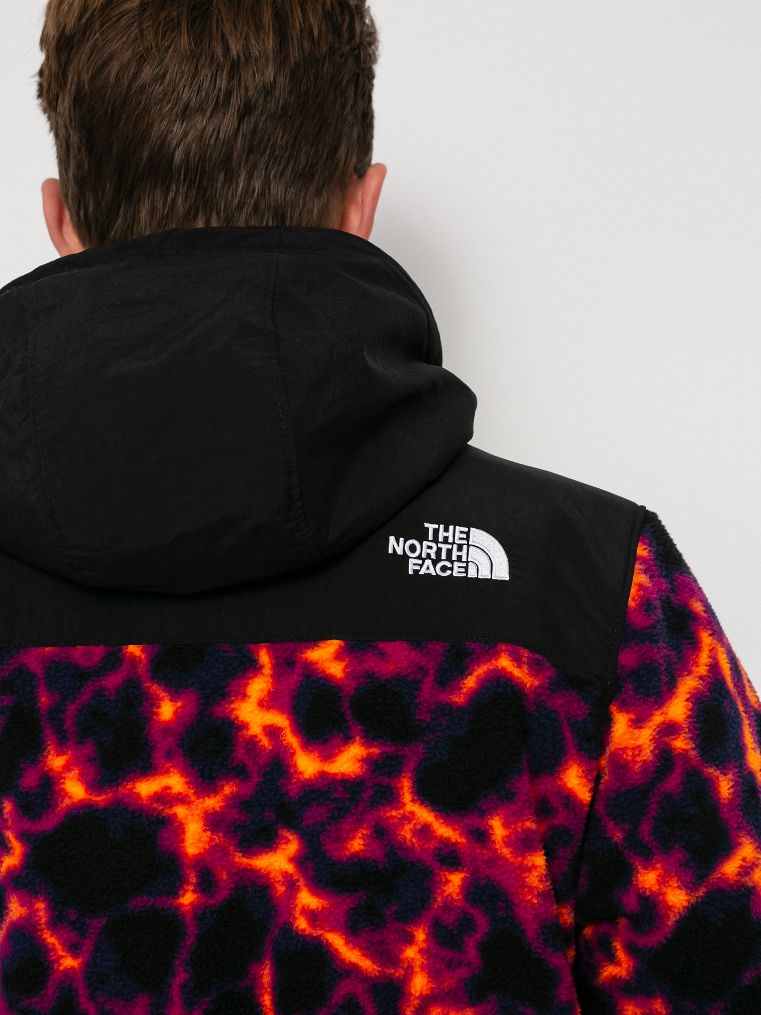 Mens The North Face Printed Denali 2 Anorak Fleece  (tnf black marblecamoprint)