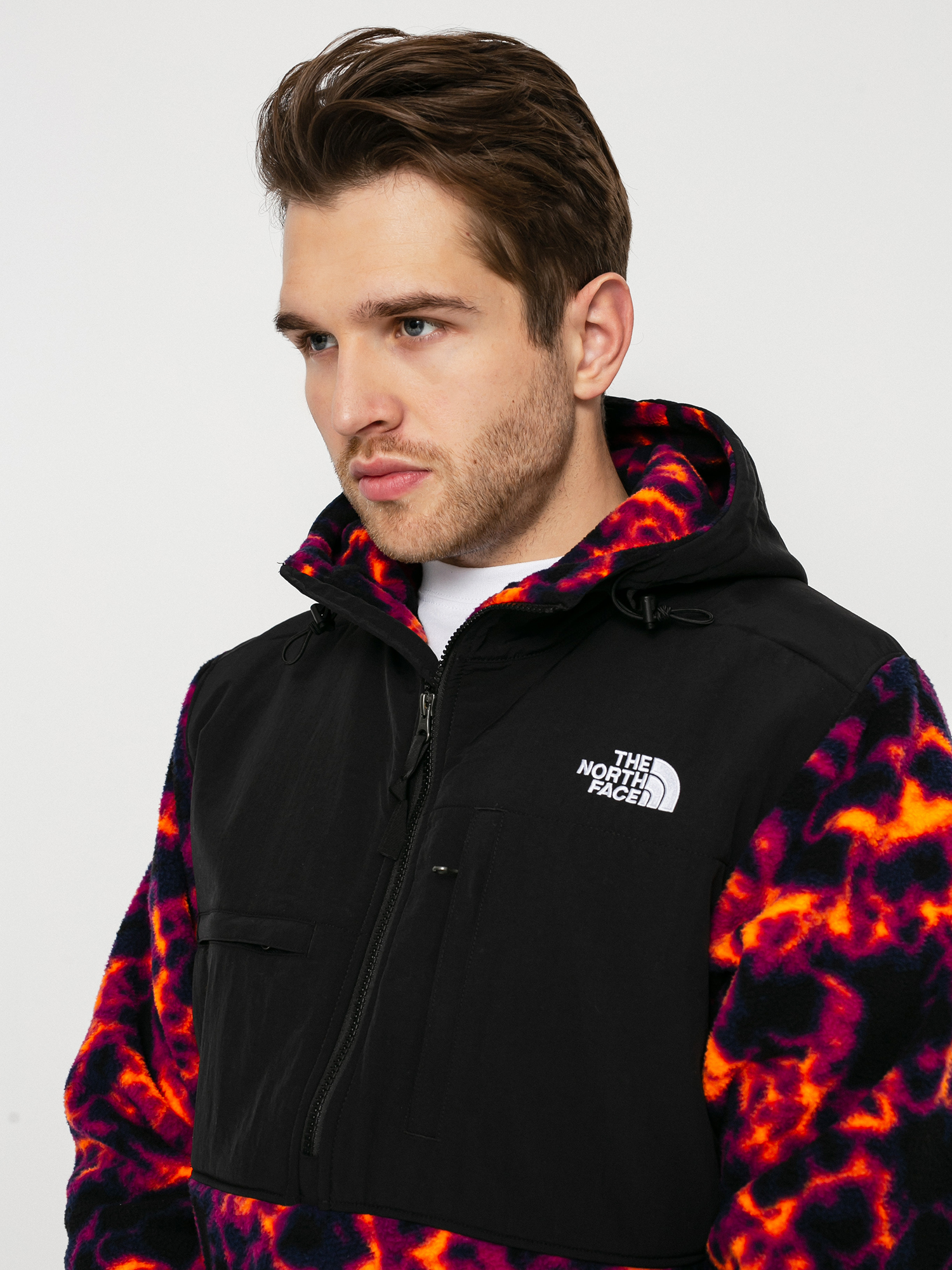 Mens The North Face Printed Denali 2 Anorak Fleece  (tnf black marblecamoprint)