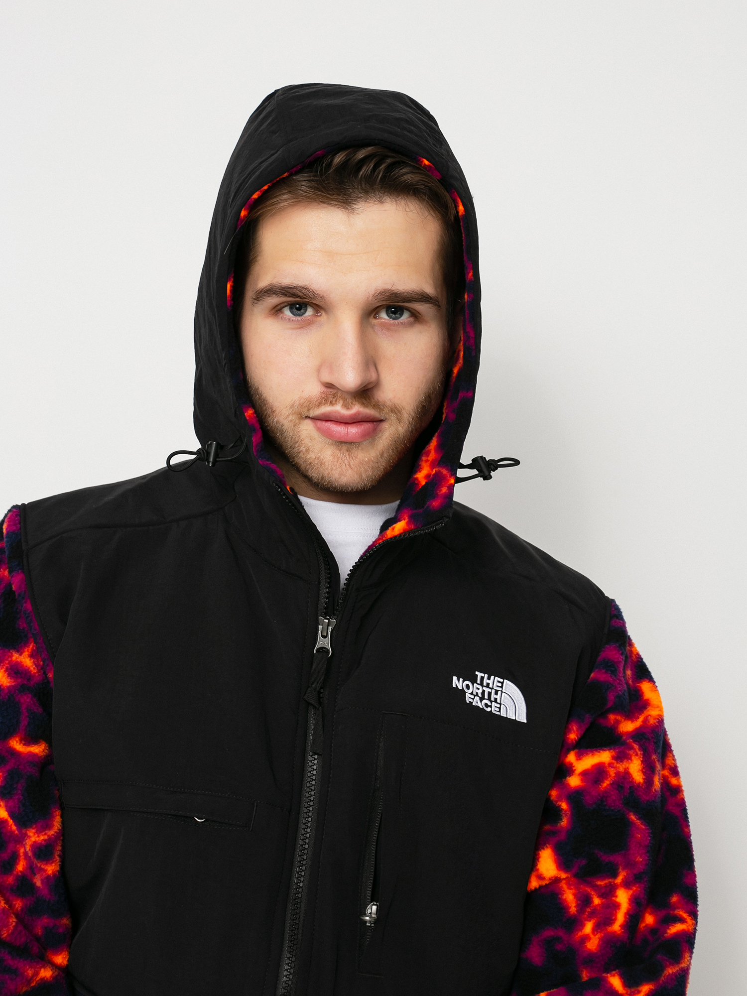 Mens The North Face Printed Denali 2 Anorak Fleece  (tnf black marblecamoprint)