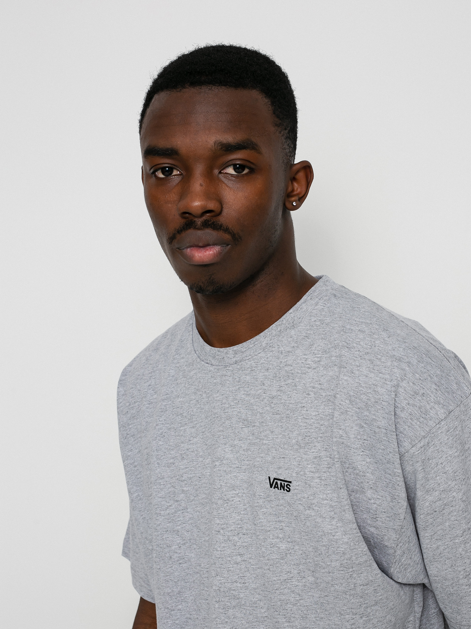 Vans Left Chest Logo T-shirt (athletic heather/black)