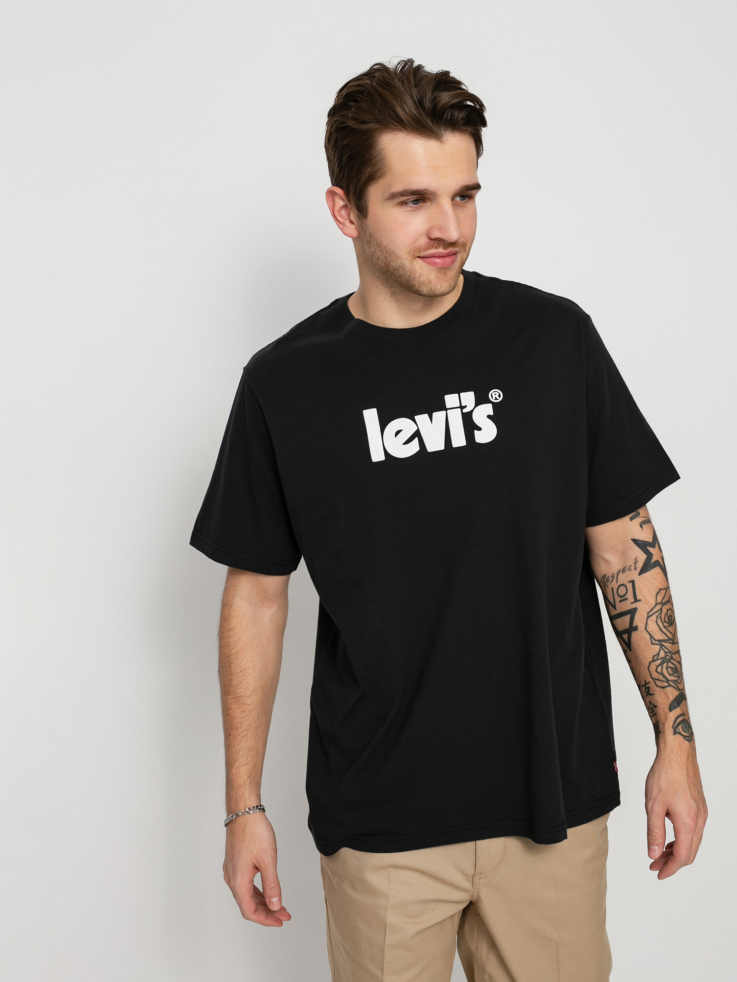 Levi's Logo Relaxed Fit Crew Neck T-Shirt - Black