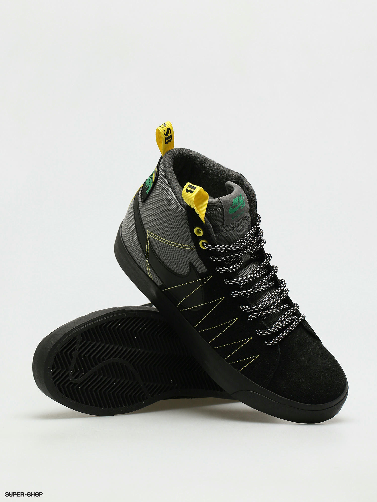 Nike SB Zoom Blazer Mid Premium Shoes (cool grey/black white yellow