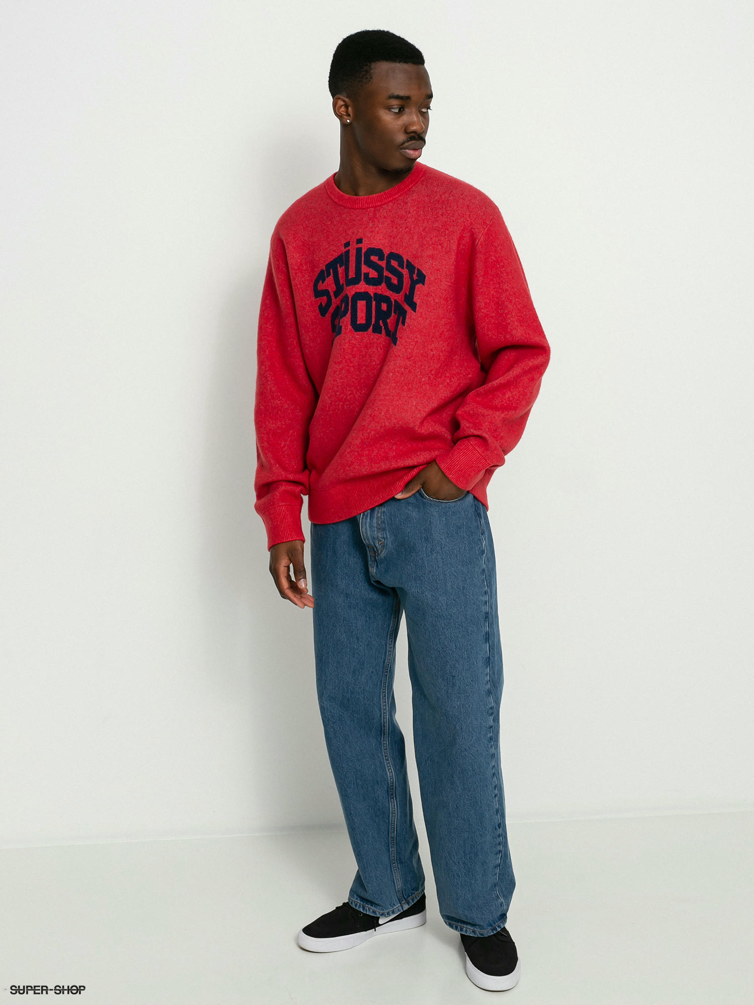 Stussy on sale red sweatshirt