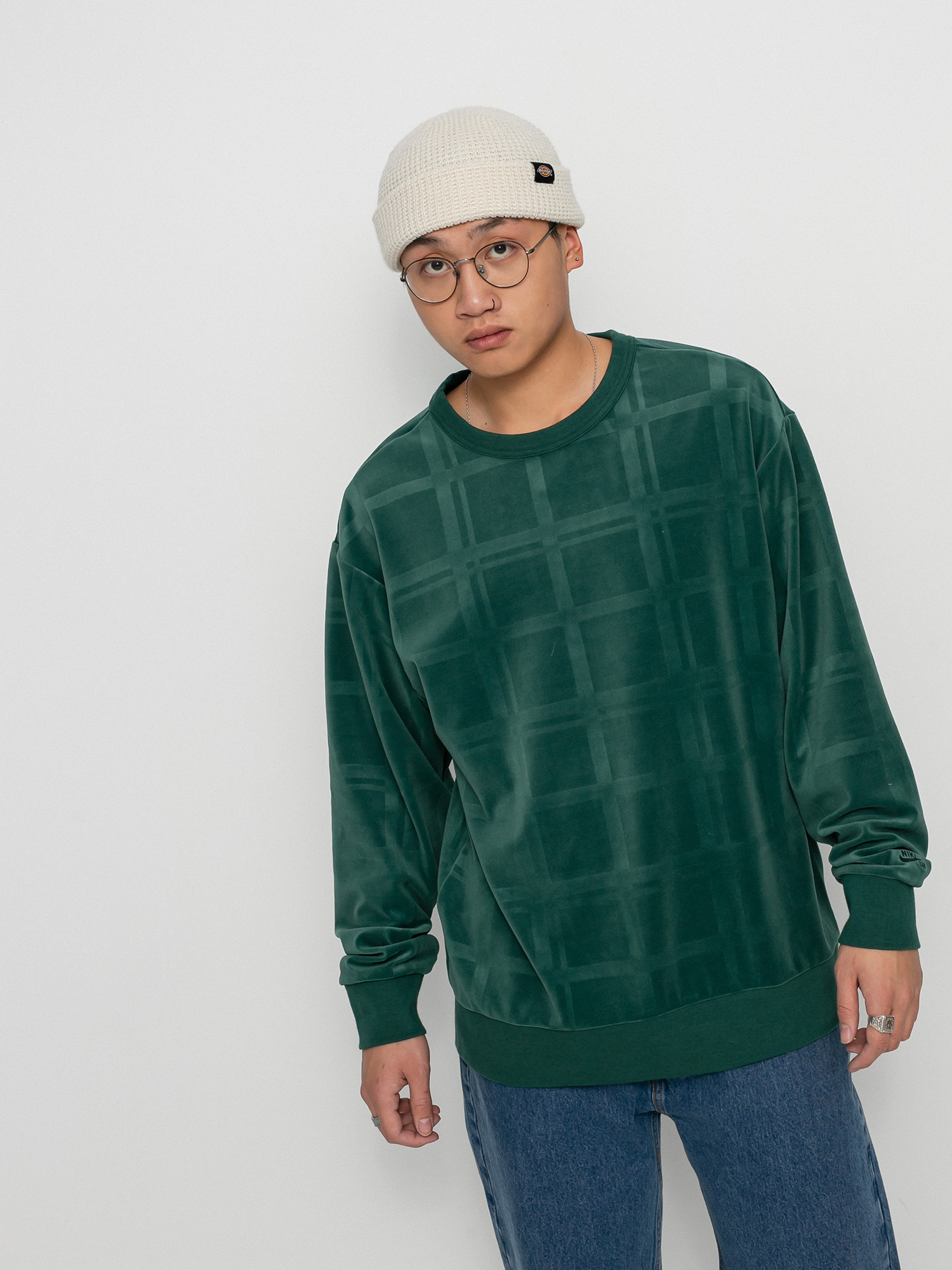 Nike SB Plaid Crew Sweater (noble green/noble green)