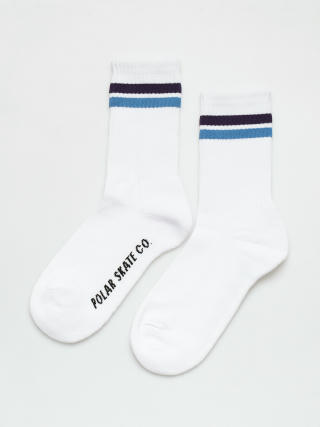 Polar Skate Stripe Socks (white/purple/blue)