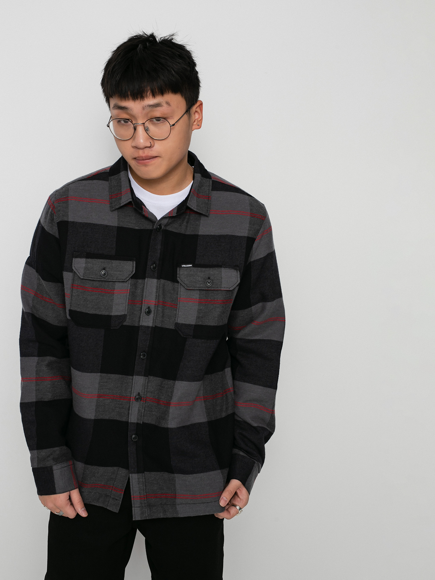 Volcom Trademan Plaid Ls Shirt (castlerock)