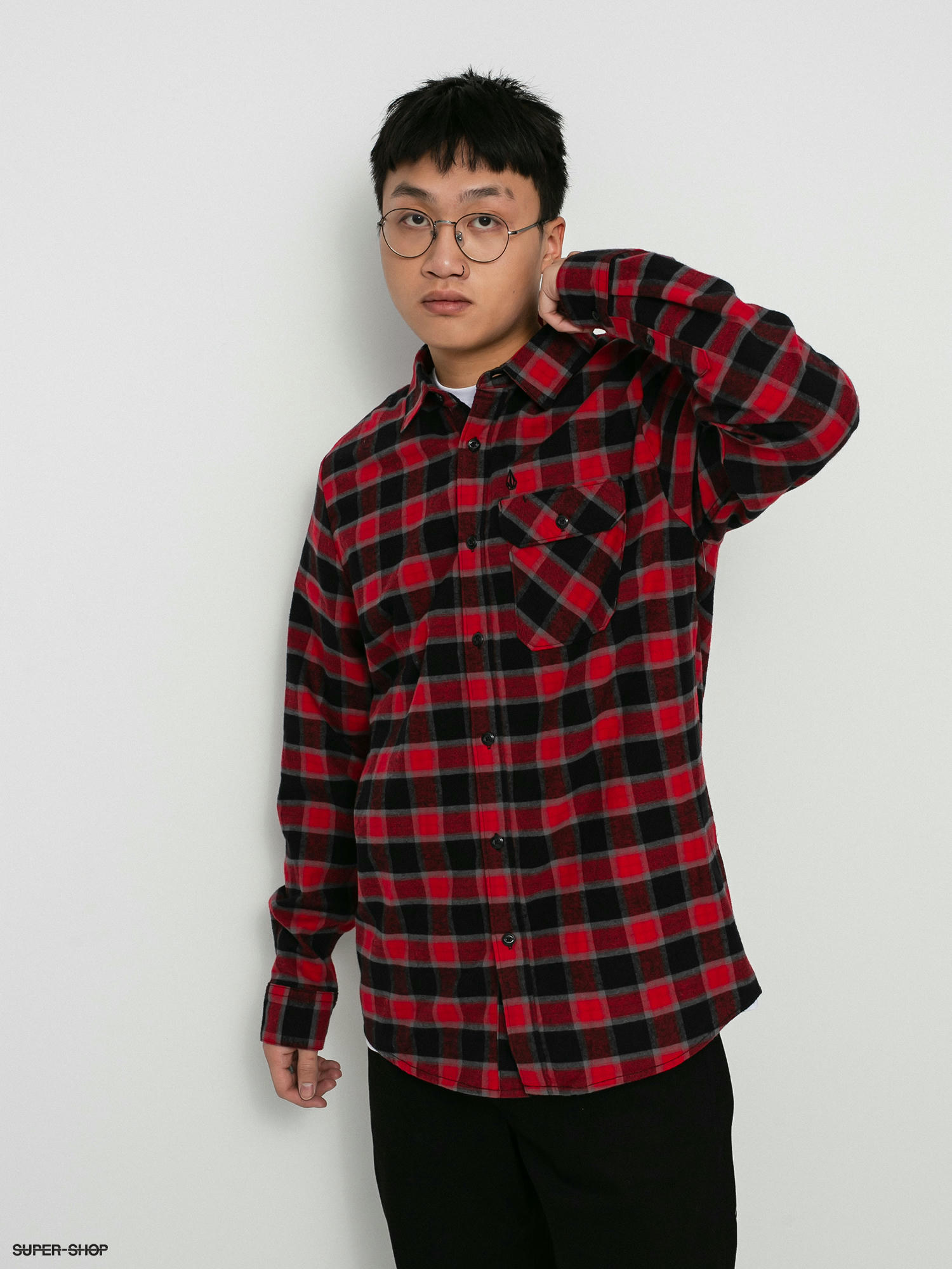 Volcom Shadows Flannel Ls Shirt (black)