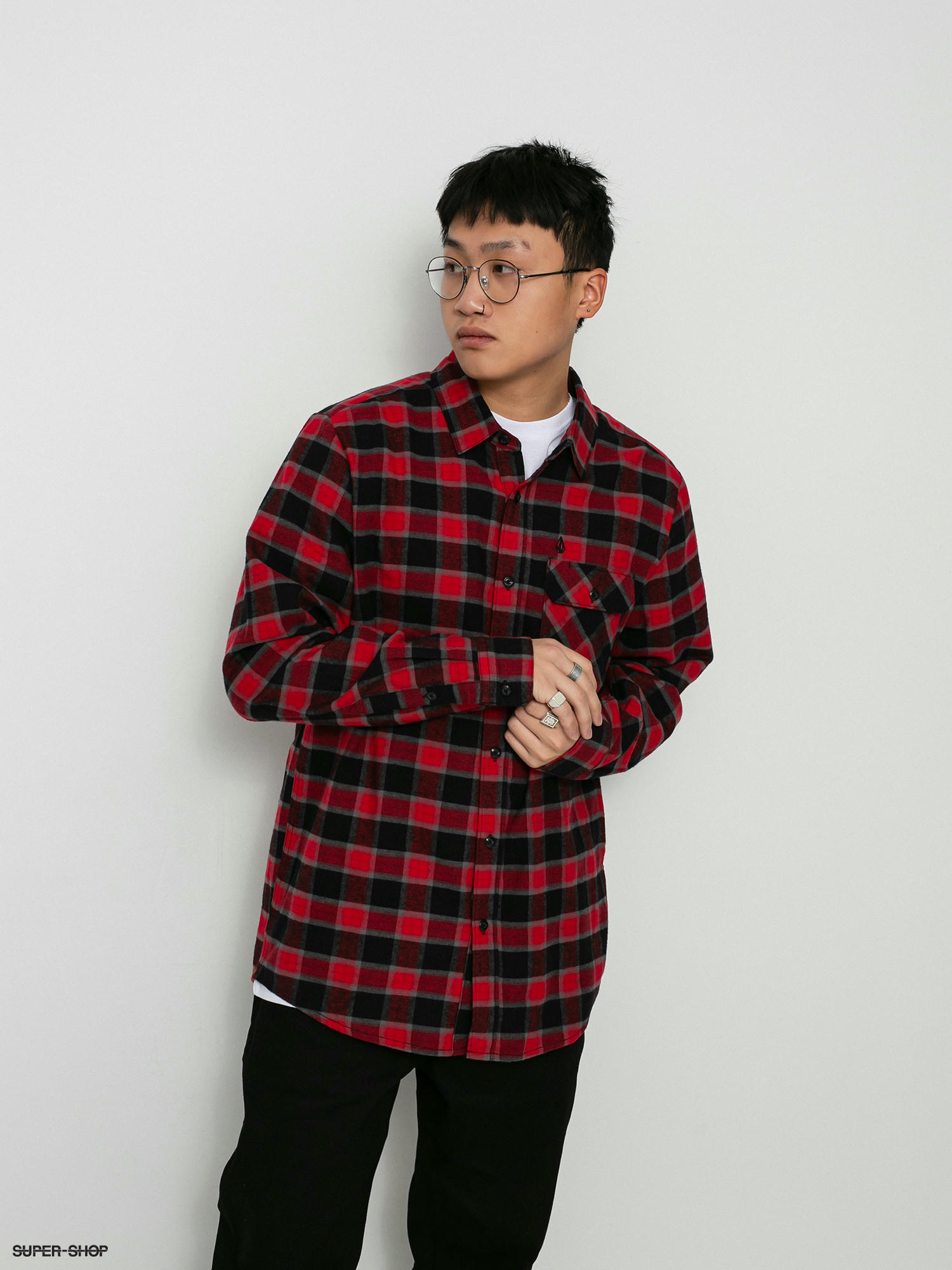 Volcom Shadows Flannel Ls Shirt (black)