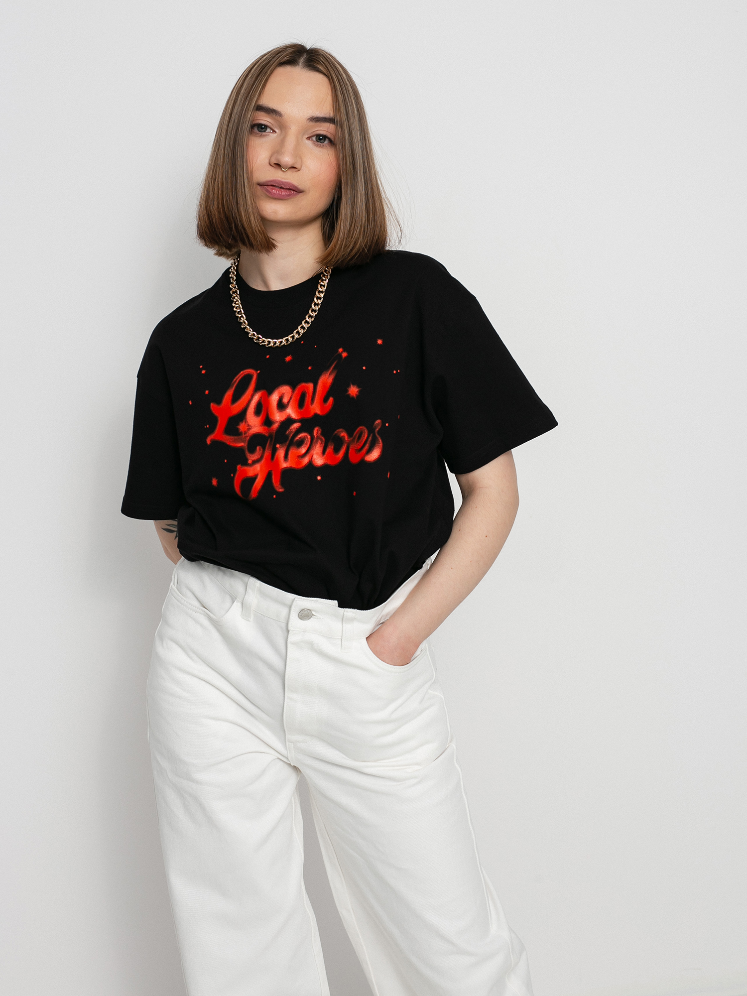 Local Heroes Lh Red Airbrush Oversized T-shirt Wmn (black)