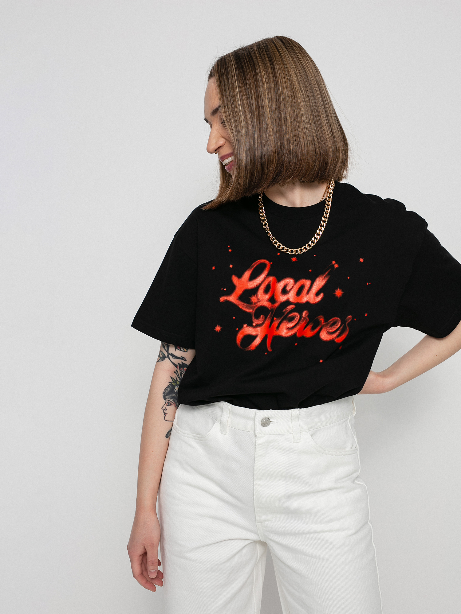 Local Heroes Lh Red Airbrush Oversized T-shirt Wmn (black)