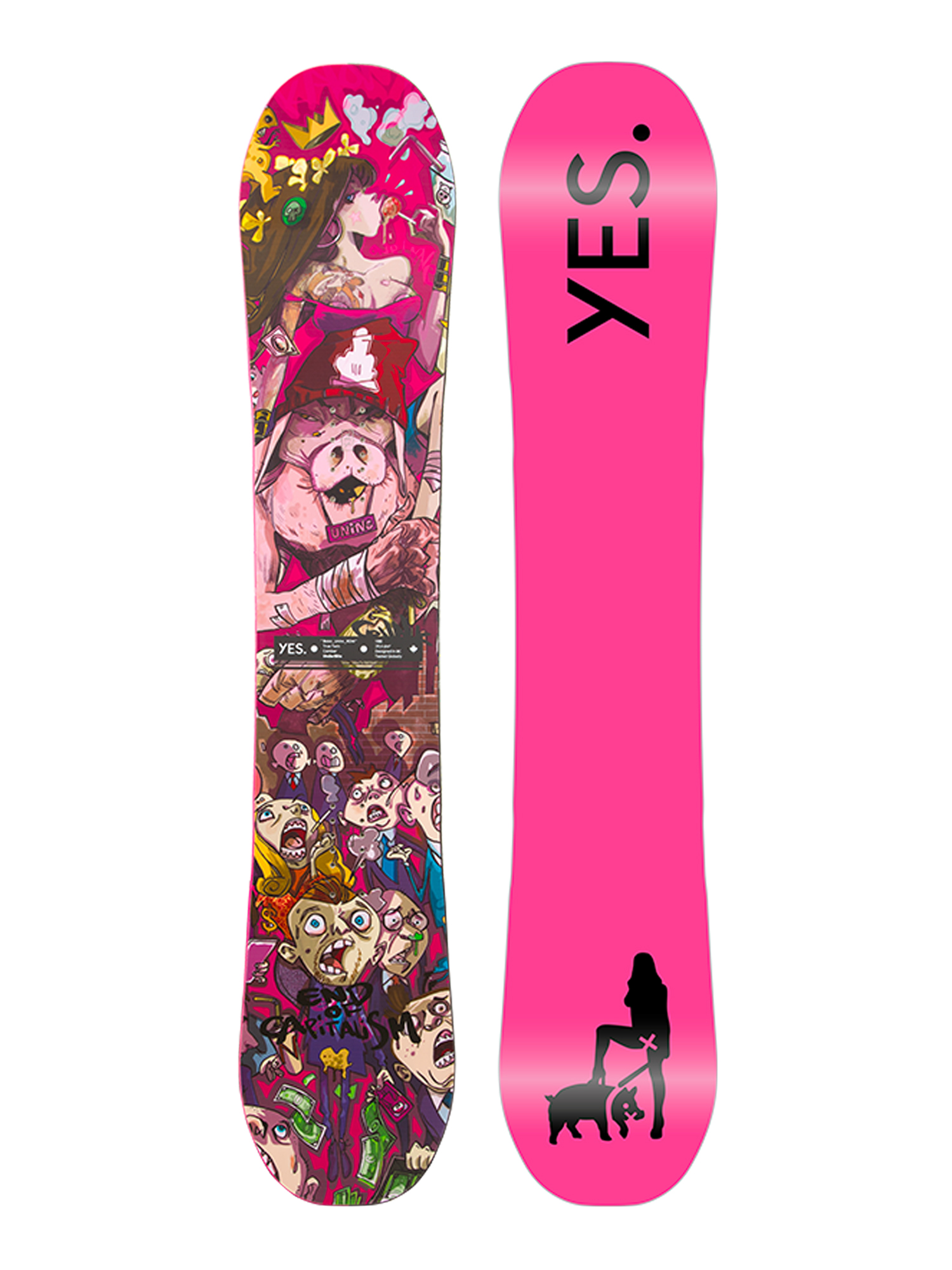 Mens Yes Basic UnInc RDM Snowboard (pink/black)