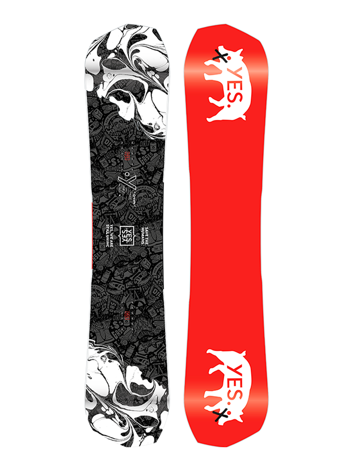Mens Yes Greats UnInc Snowboard (red/white)