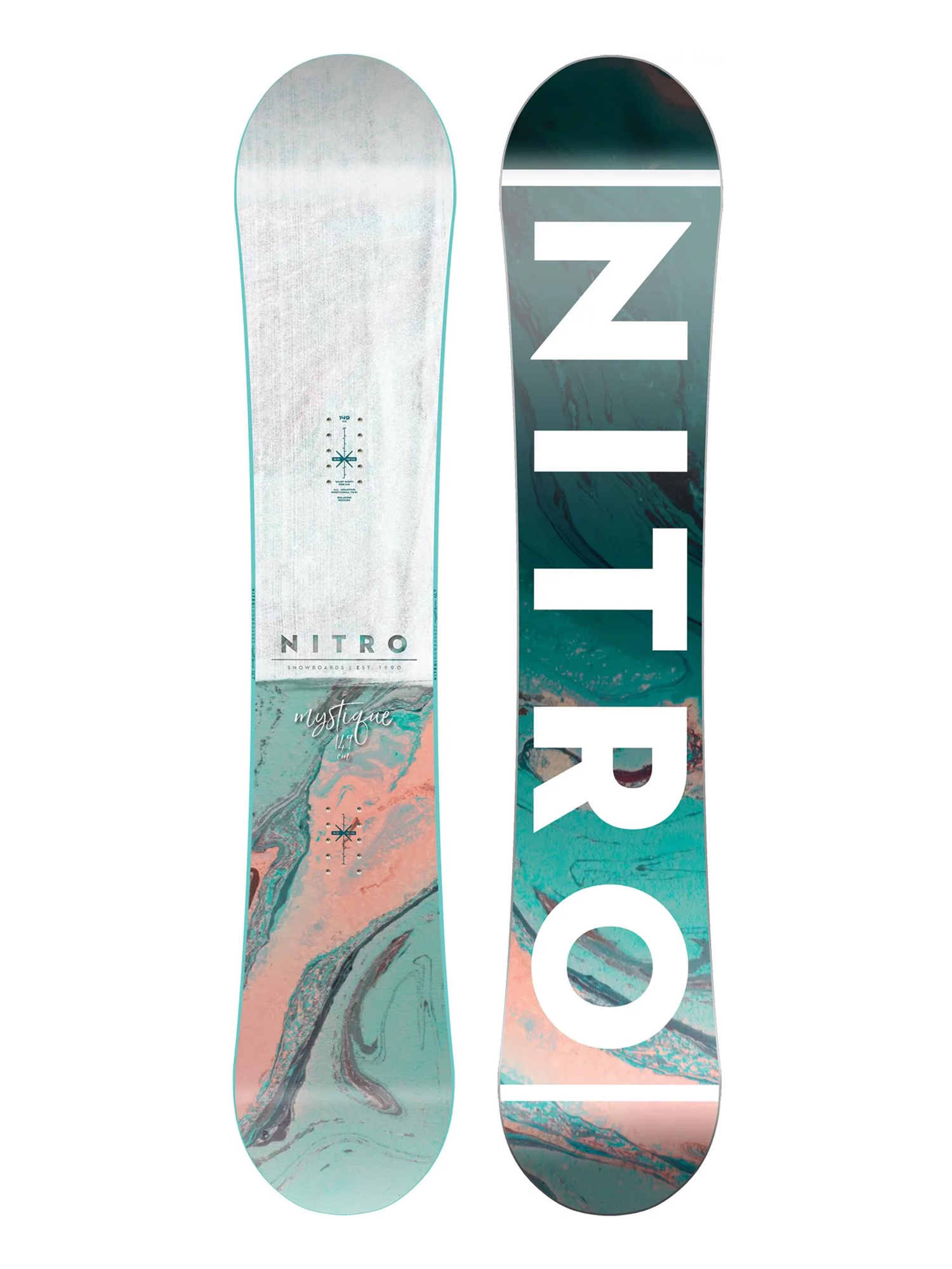 Womens Nitro Mystique Snowboard (green/blue/white)