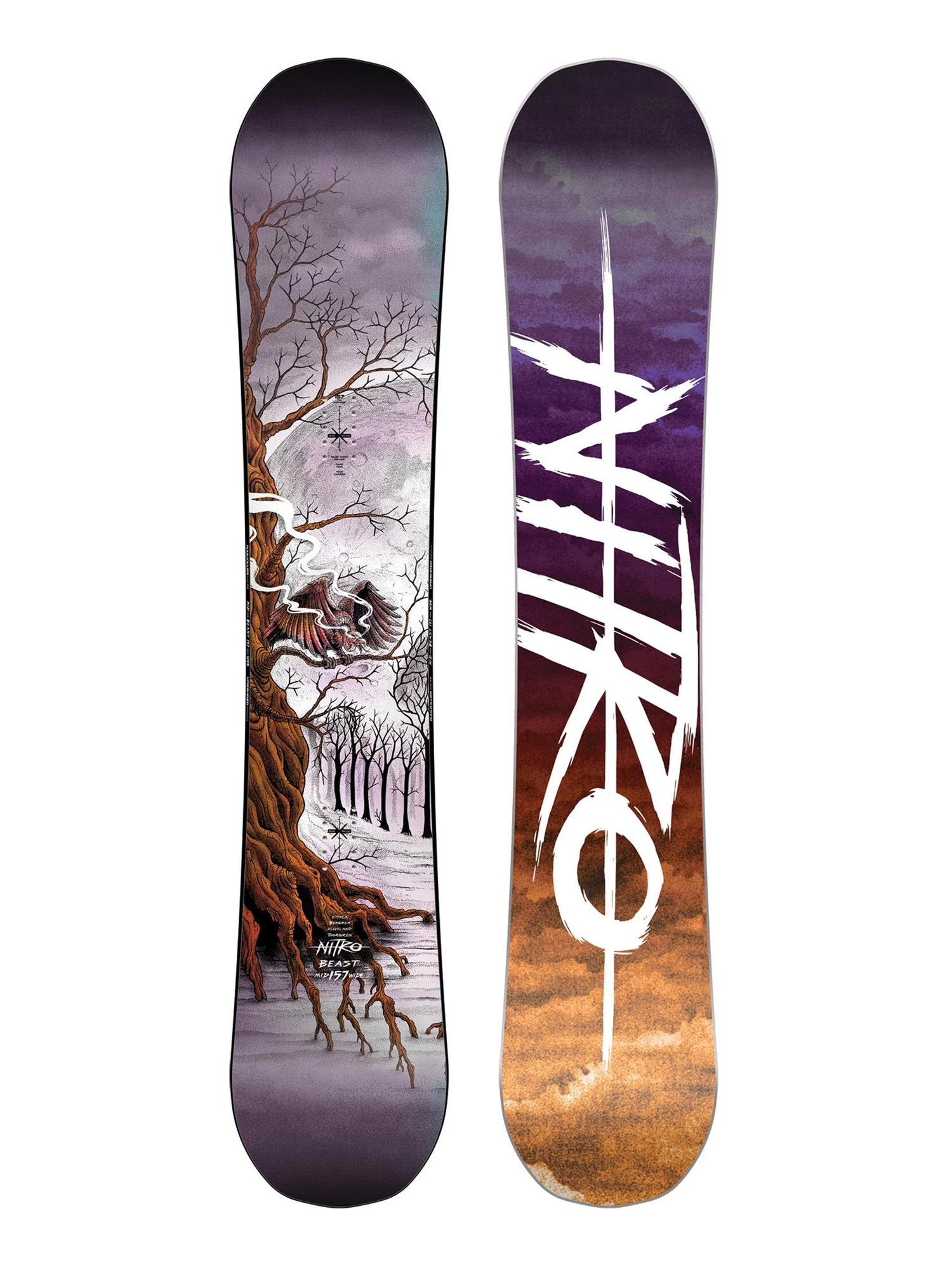 Mens Nitro Beast Snowboard (navy/orange/white)