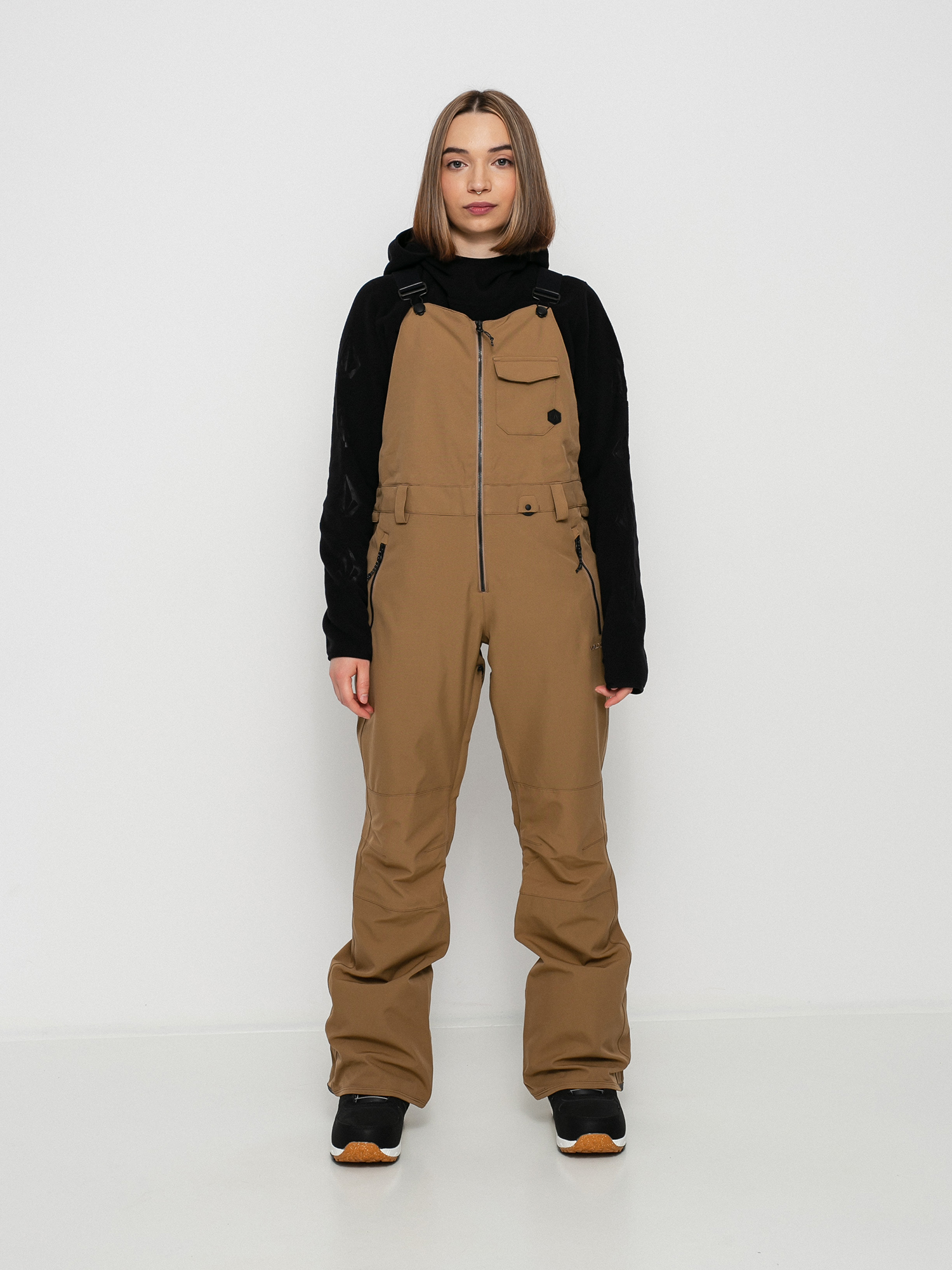 Womens Volcom Swift Bib Overall Snowboard pants (coffee)