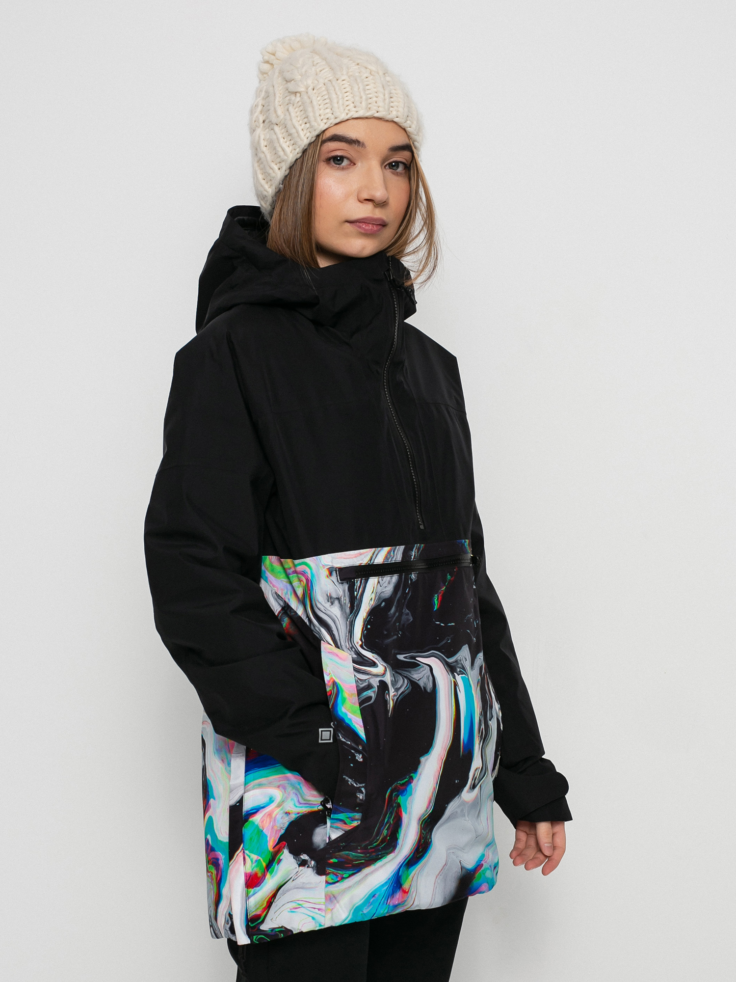 Womens Burton Gore Tex Pillowline Anorak Snowboard jacket (true black/maalavidaa)