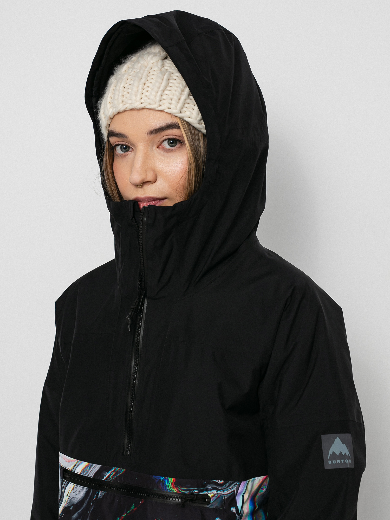 Womens Burton Gore Tex Pillowline Anorak Snowboard jacket (true black/maalavidaa)