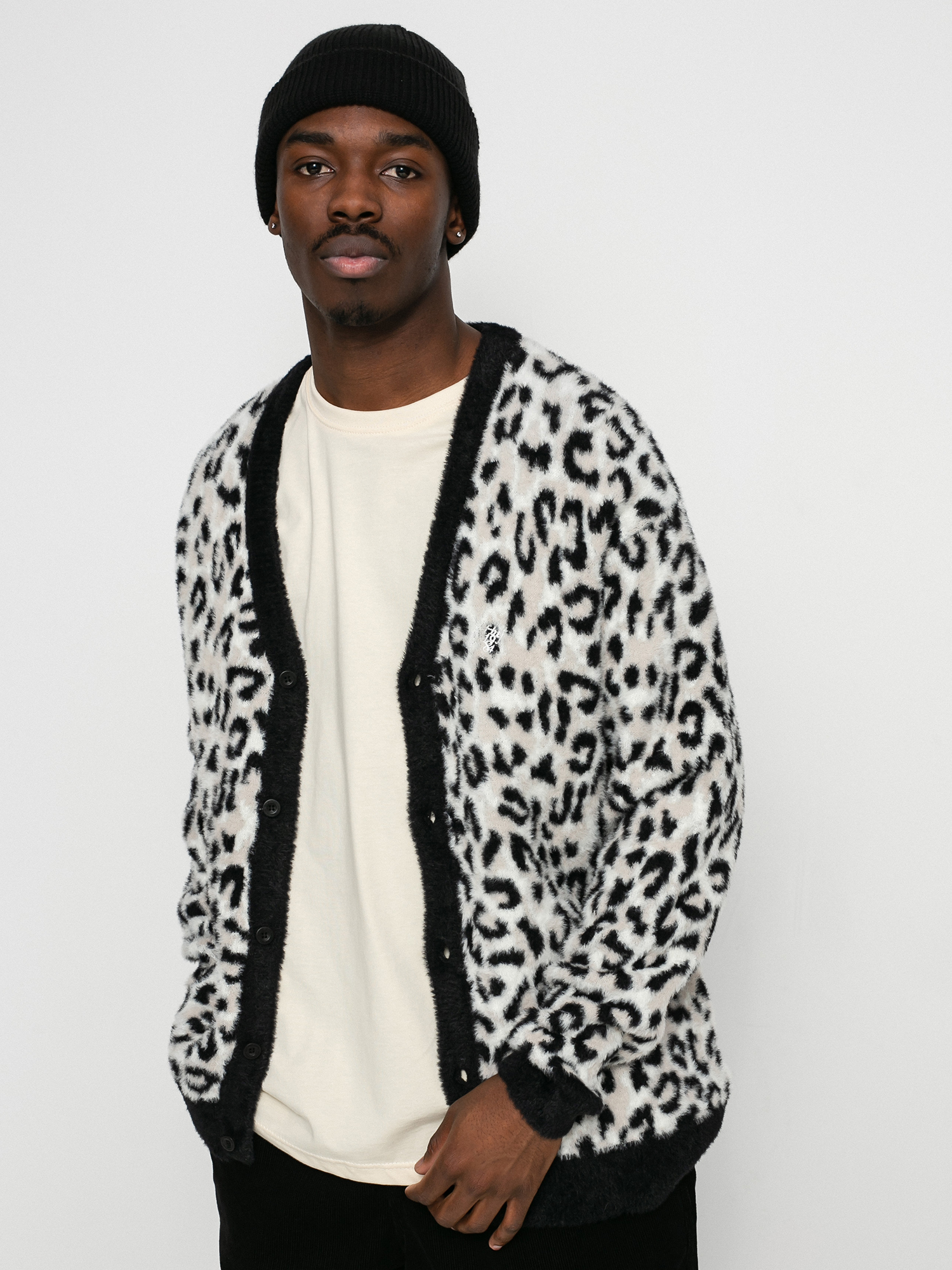 HUF Snow Leopard Cardigan (white)