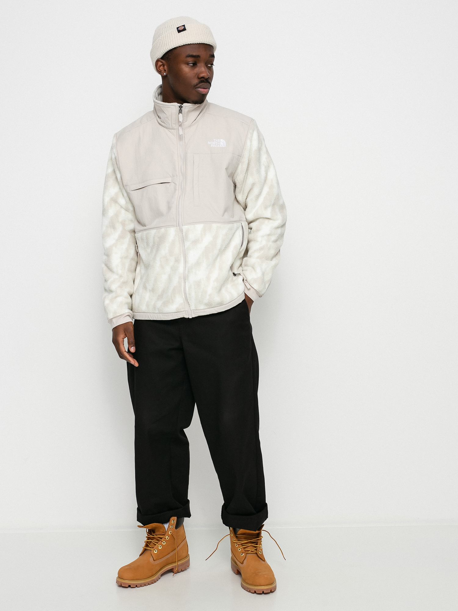Herren The North Face Denali 2 Fleecejacke (silver grey wooden tiger print)