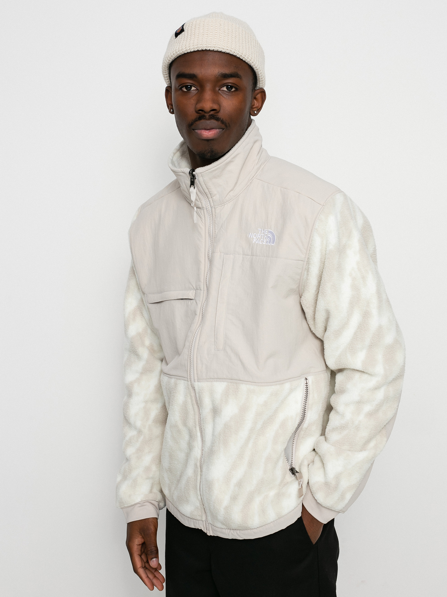 Herren The North Face Denali 2 Fleecejacke (silver grey wooden tiger print)