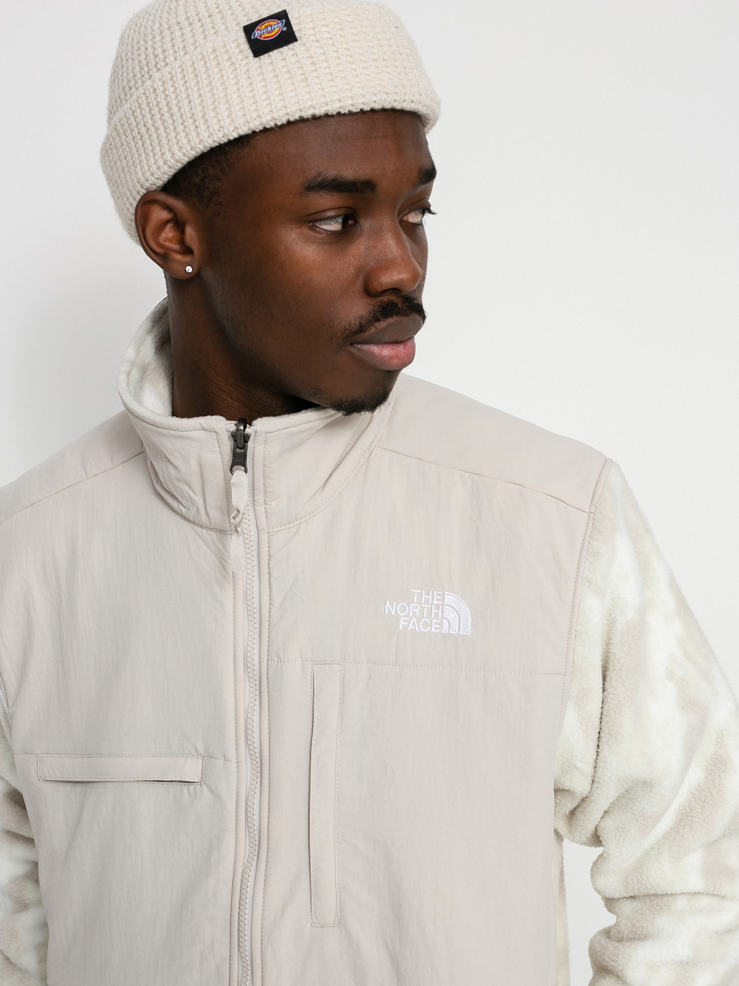 Herren The North Face Denali 2 Fleecejacke (silver grey wooden tiger print)