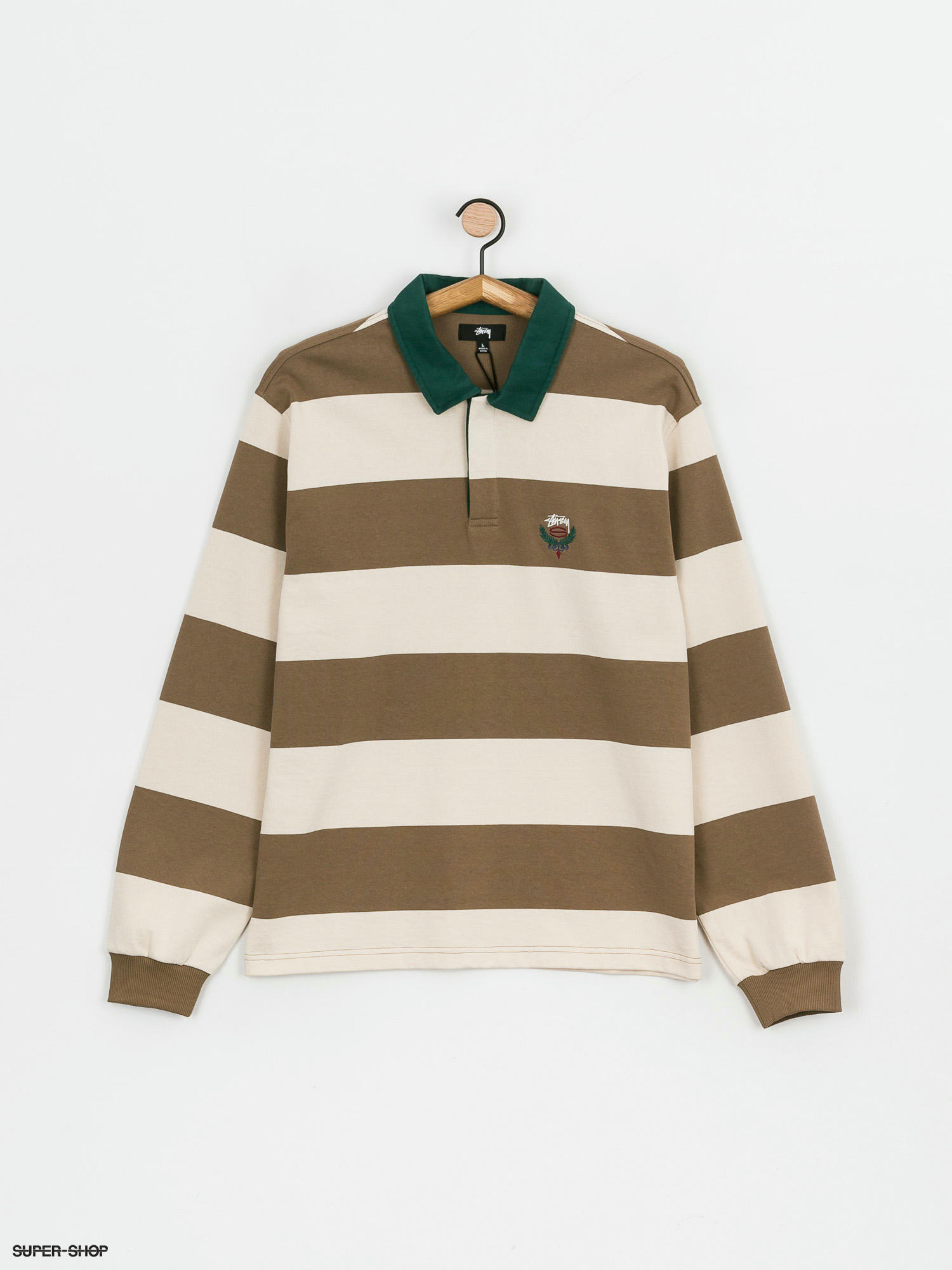 Stussy Big Stripe Rugby Polo t-shirt (natural)