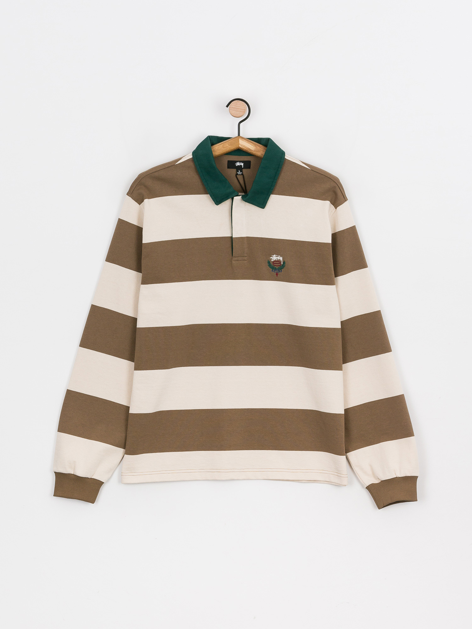 Stussy Big Stripe Rugby Polo t-shirt (natural)