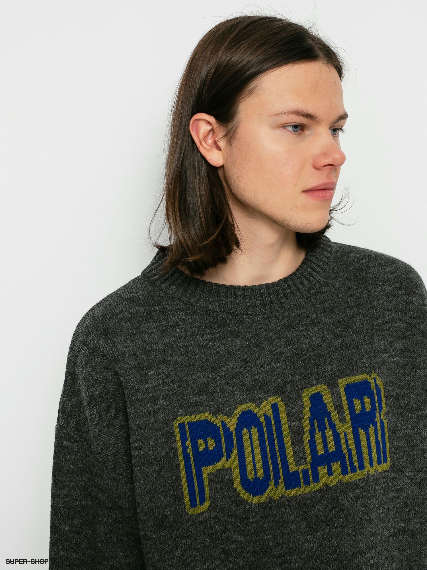 Polar Skate Earthquake Logo Knit Sweater (grey)