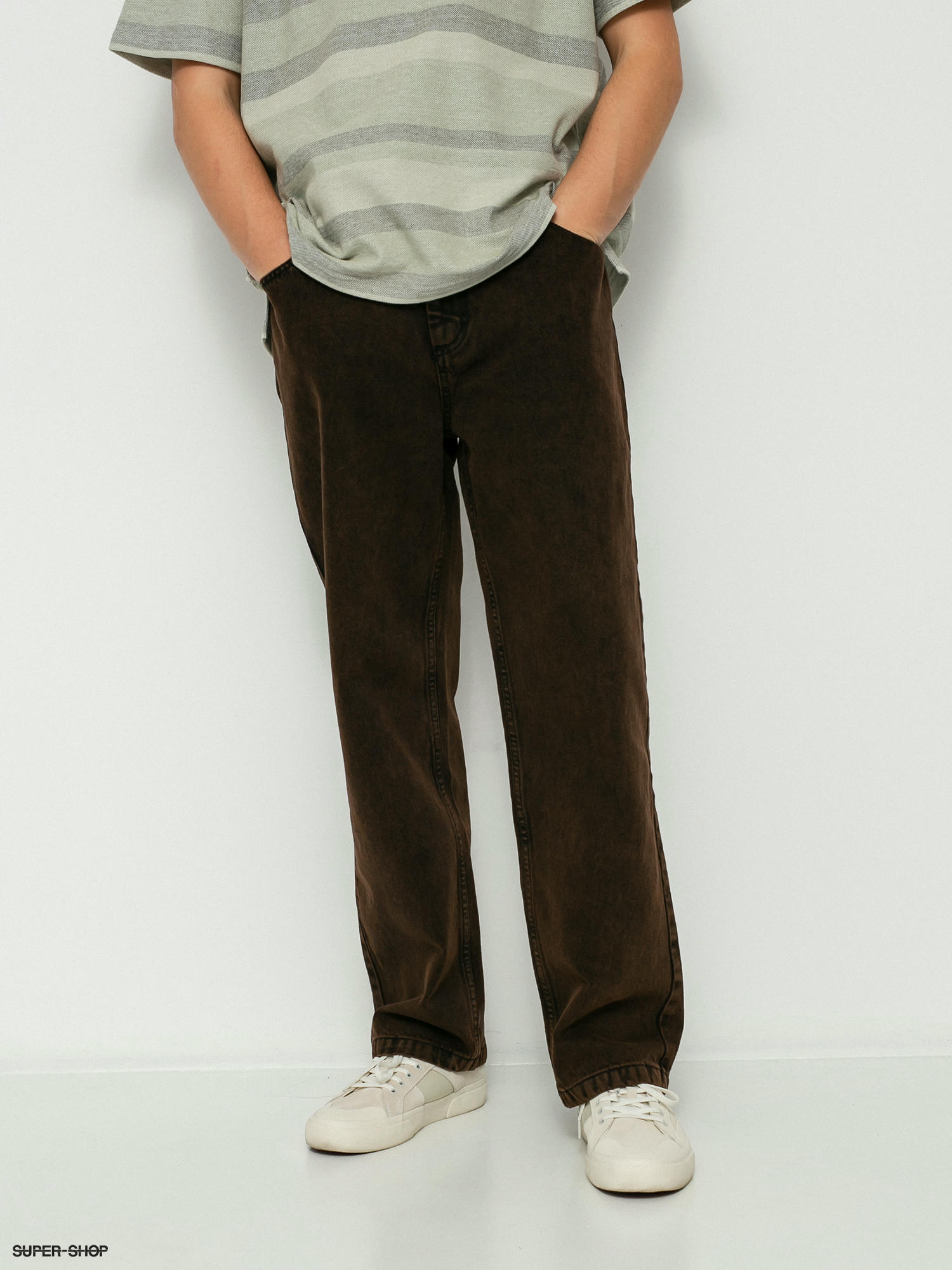 Men's Loose Fit Multiple Pocket Brown Denim Cargo Pant - Peplos Jeans –  Peplos Jeans