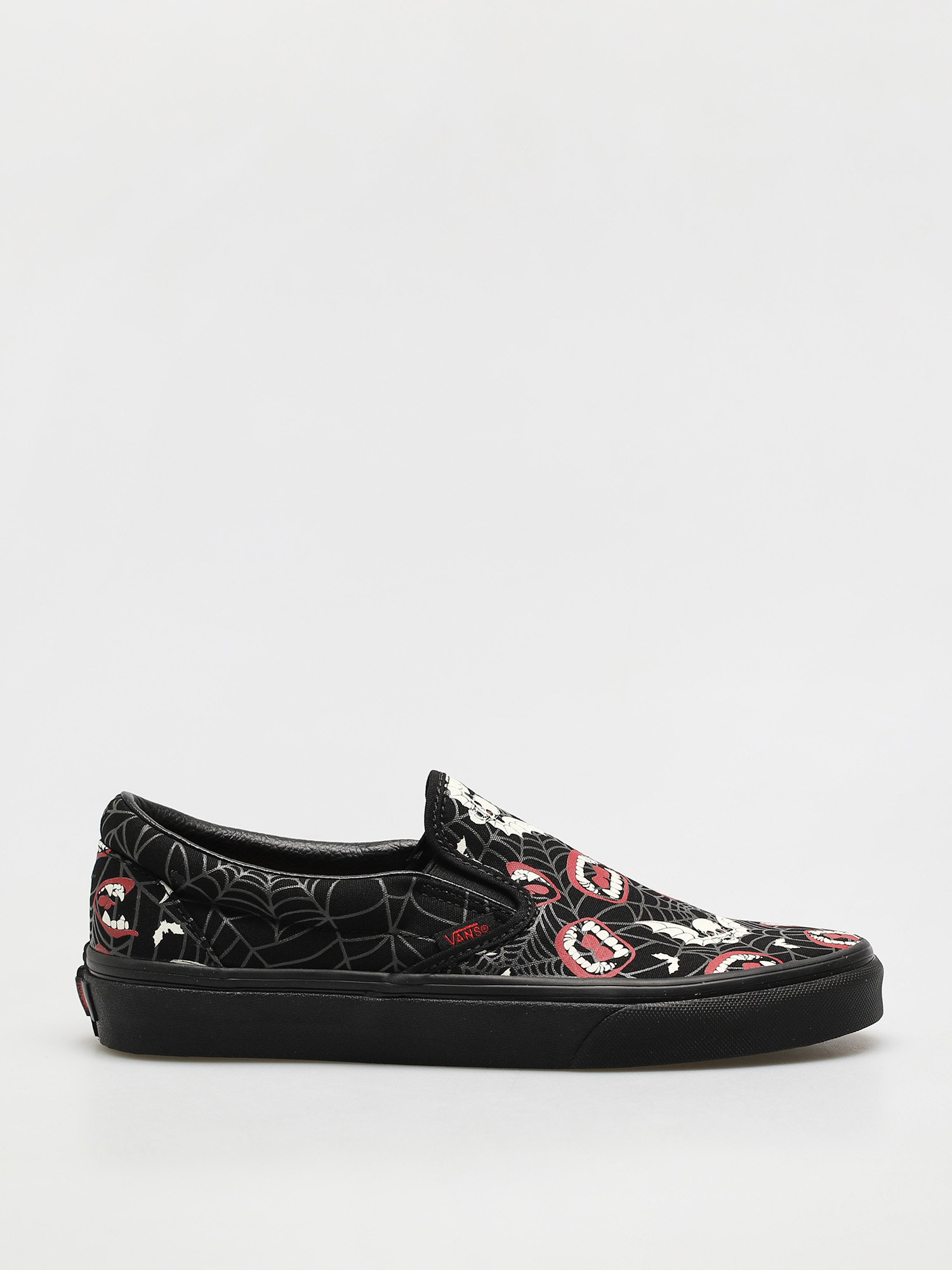 Black leather vans slip ons mens on sale