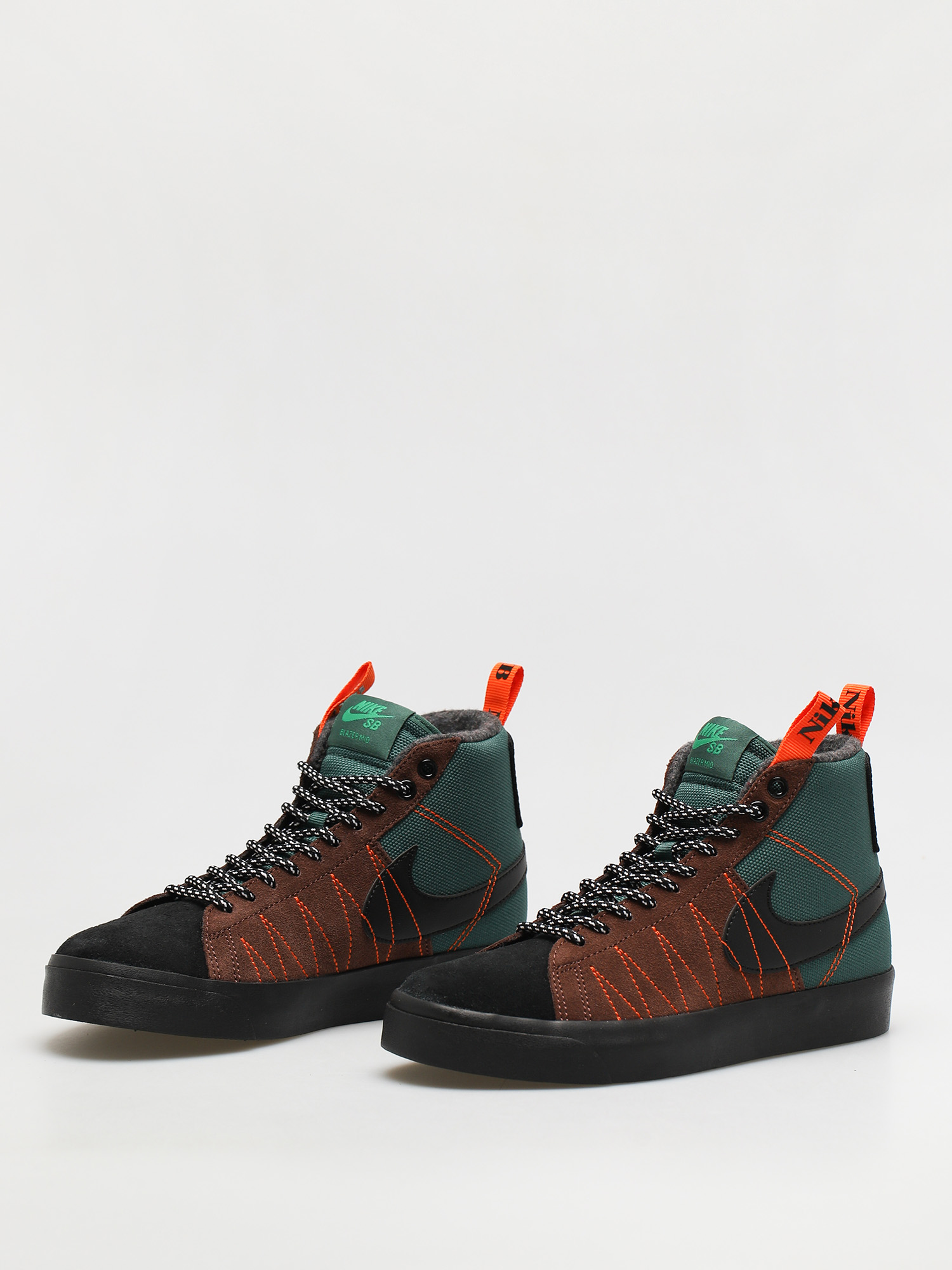 Nike SB Zoom Blazer Mid Premium Shoes (noble green/black white safety orange)