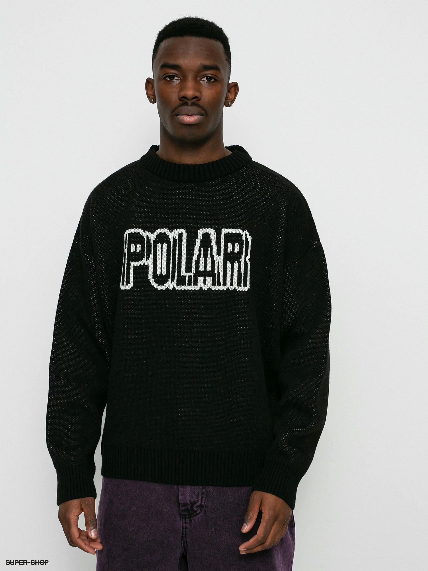 Polar Skate Earthquake Logo Knit Sweater (black)