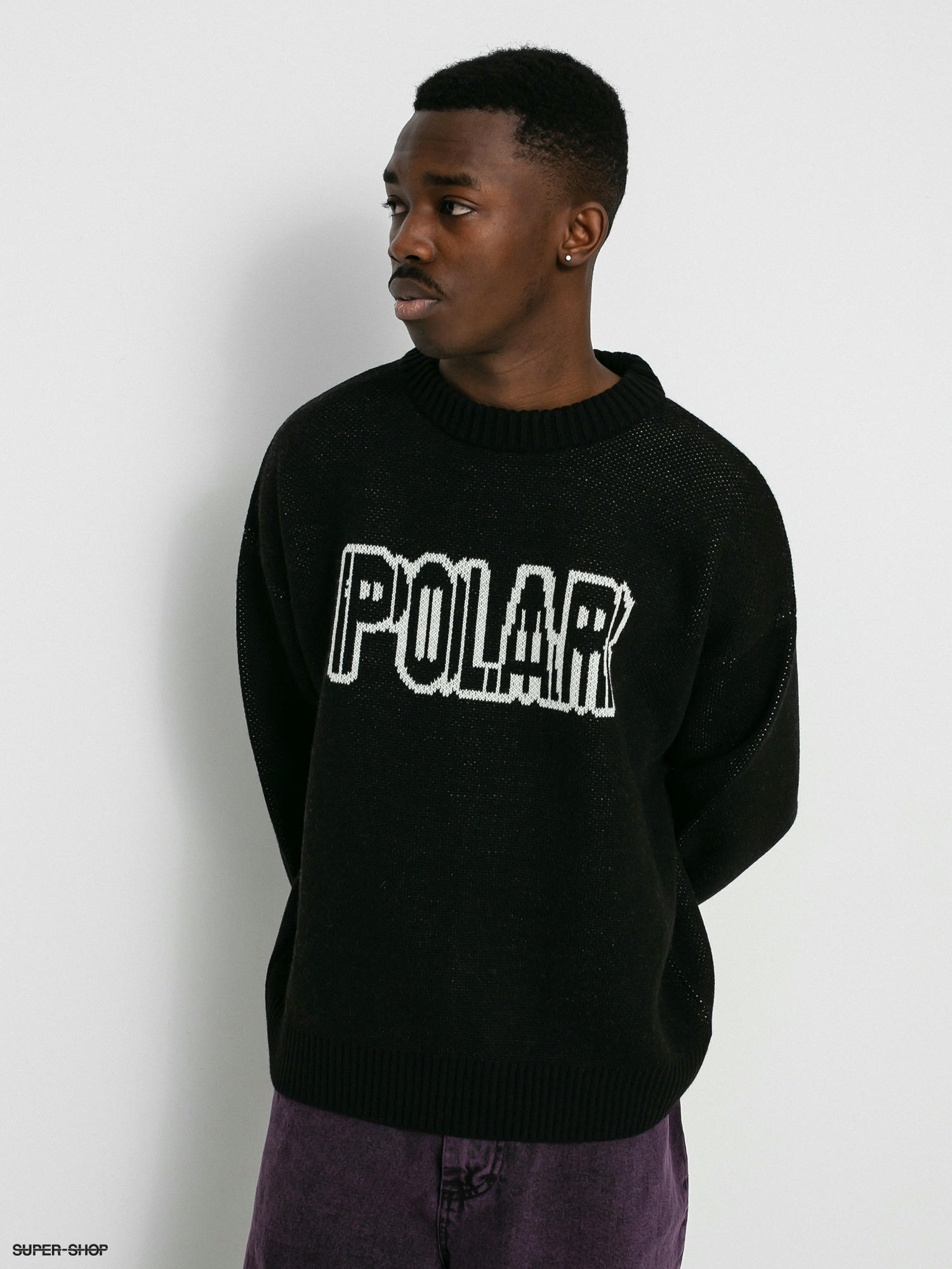 POLAR SKATE CO. EARTHKNIT SWEATER BLACK-