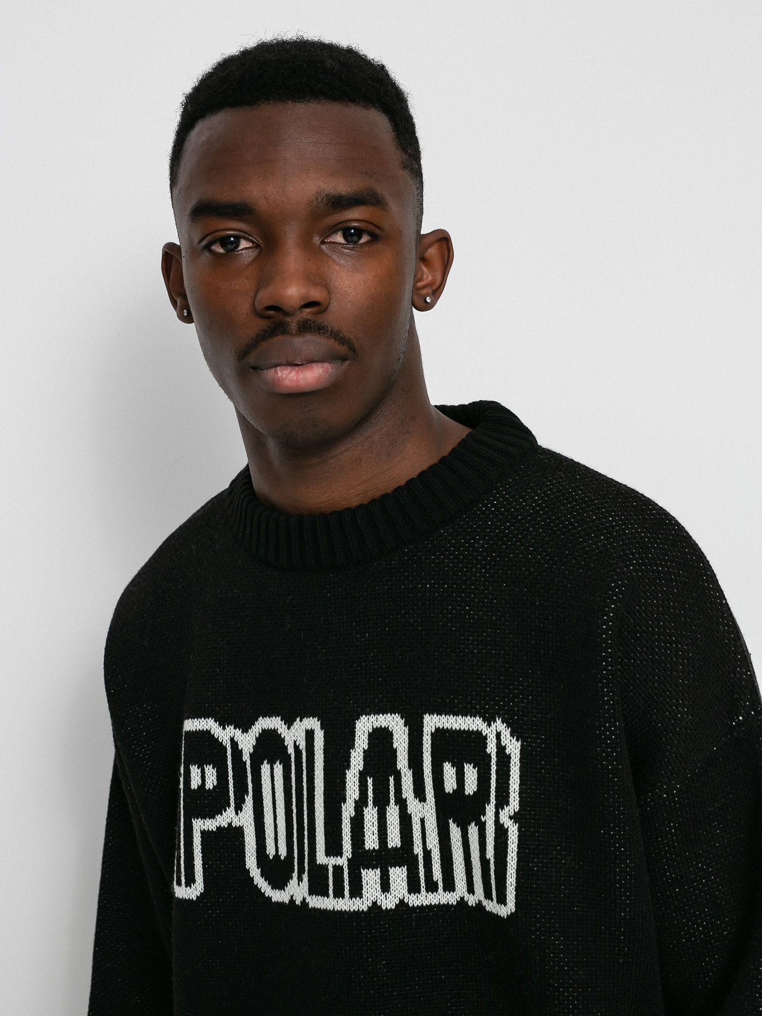 Polar Skate Earthquake Logo Knit Sweater (black)