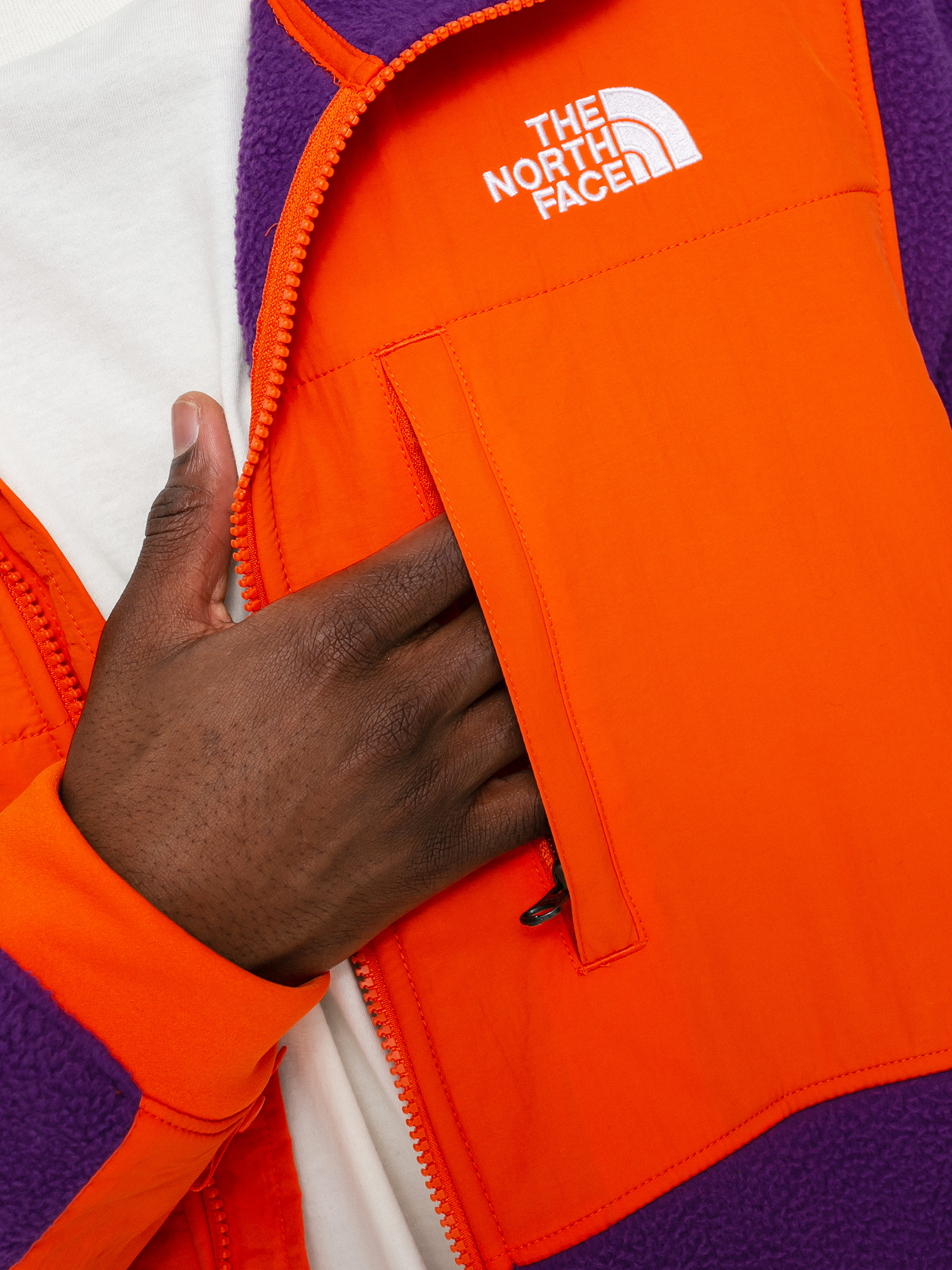 Mens The North Face Denali 2 Fleece (gravity purple/red orange)
