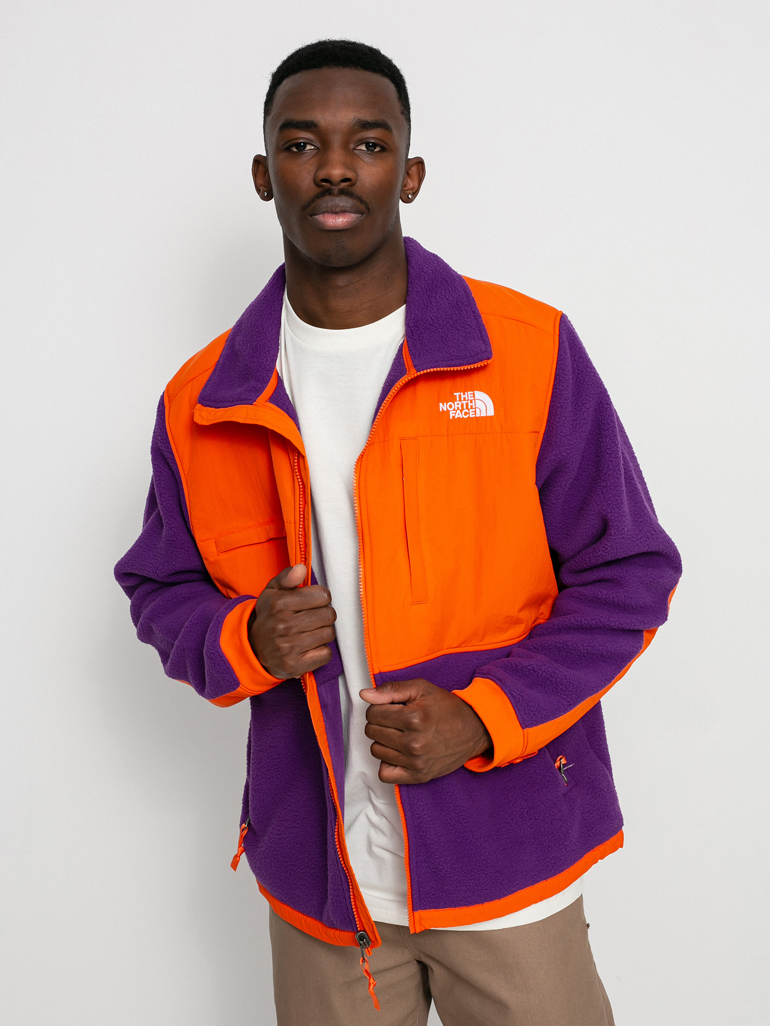 Mens The North Face Denali 2 Fleece (gravity purple/red orange)
