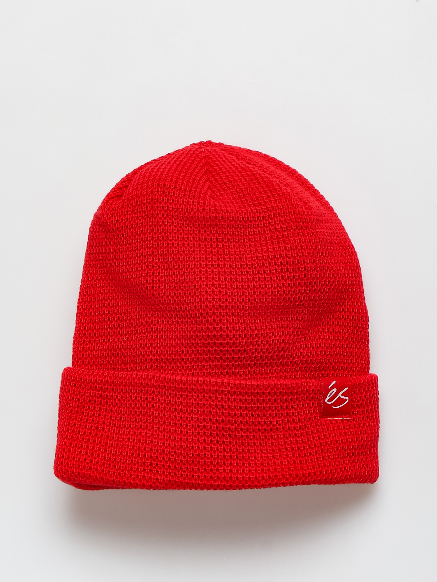eS Es Script Waffle Knit Beanie (red)