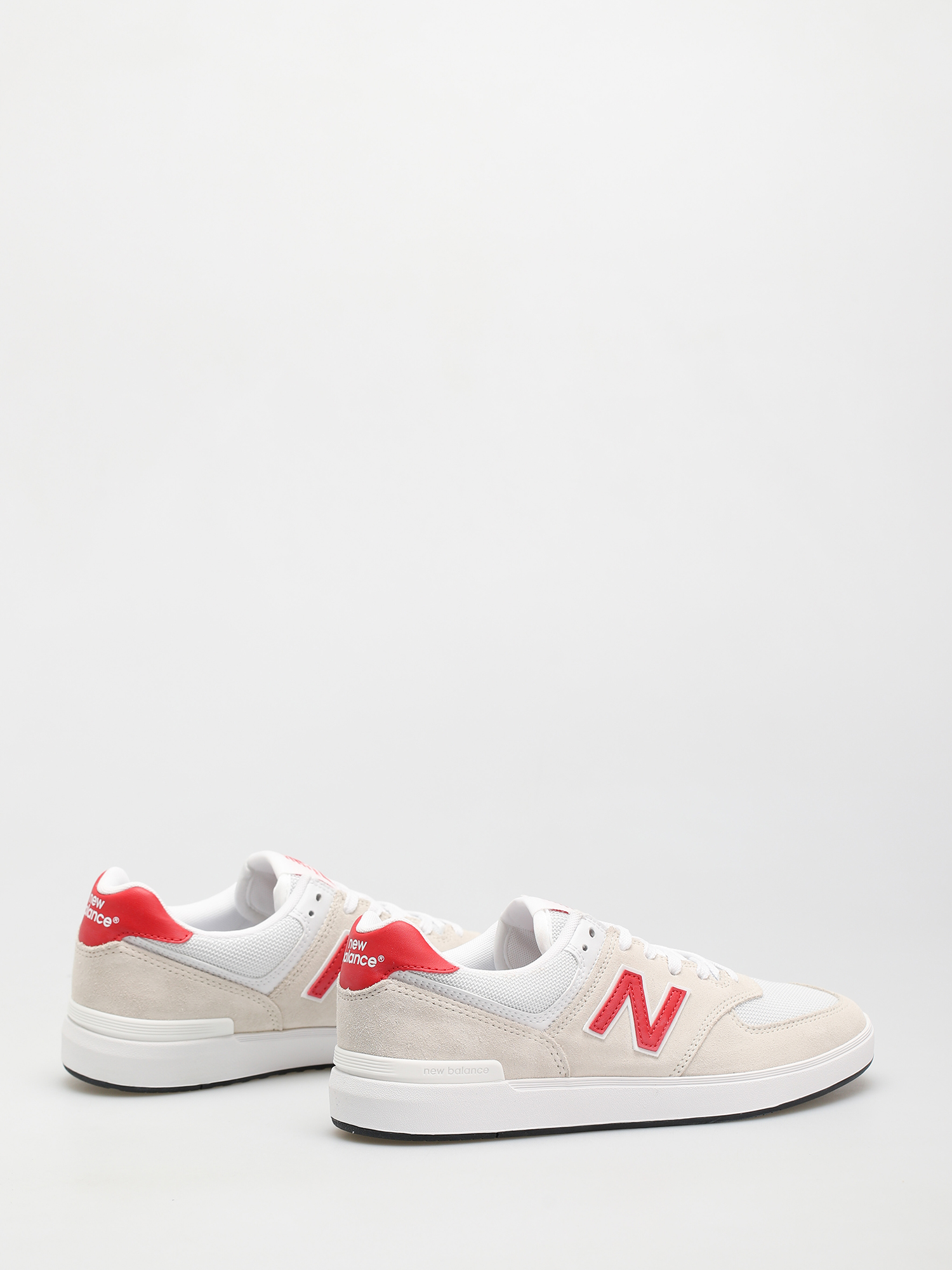 new balance white suede and canvas 574 trainers