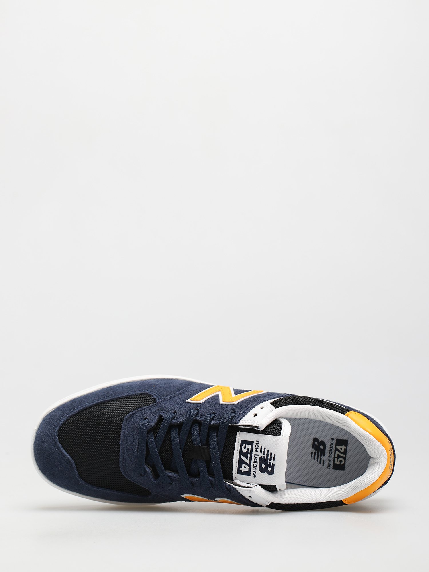 new balance 574 navy and yellow