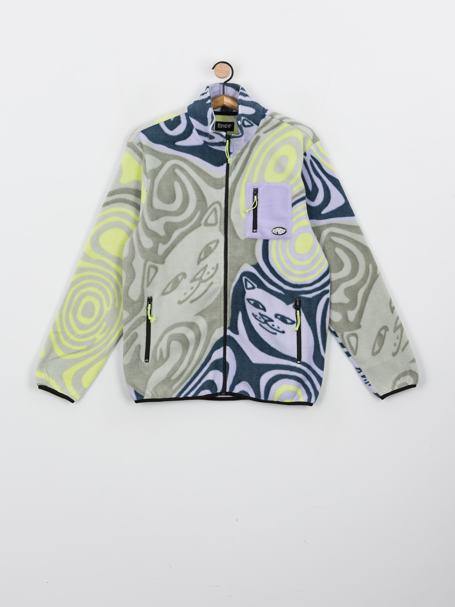 Mens RipNDip Hypnotic Fleece Fleece (grey/lavender/neon)